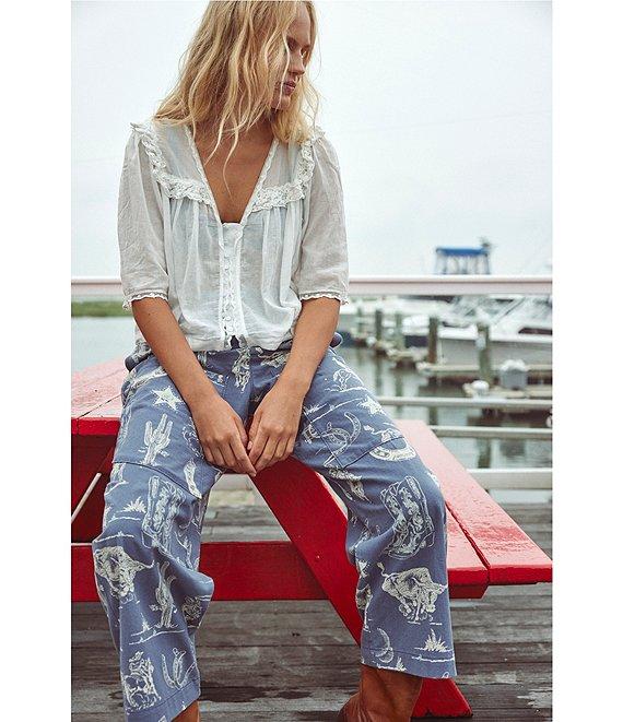 Free People Luna V Neck Short Sleeve Top Product Image