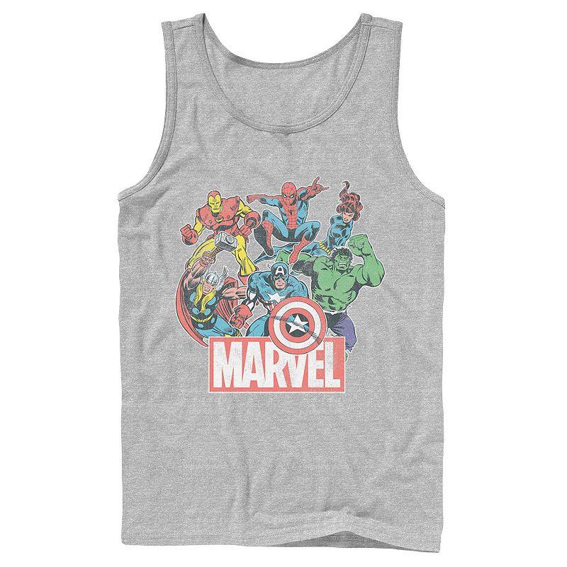 Men's Marvel Avengers Team Retro Comic Vintage Tank Top,  Product Image