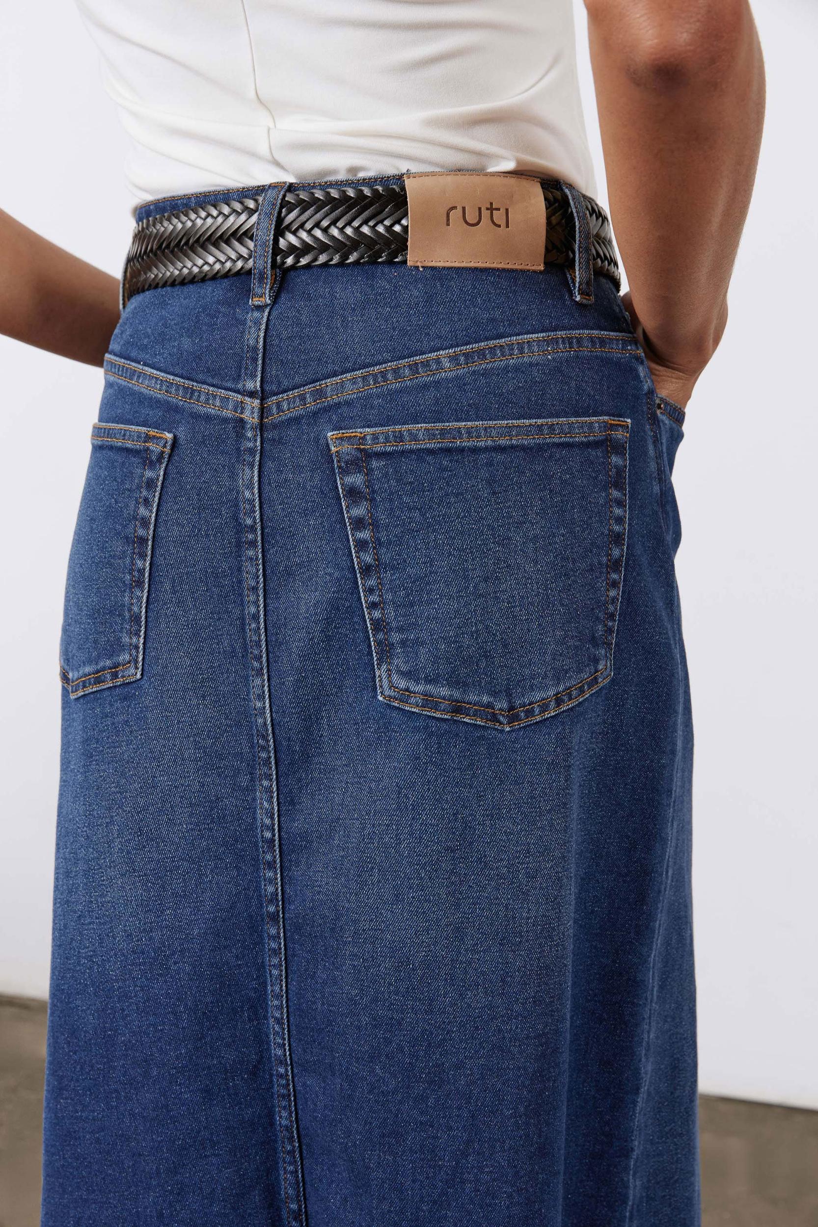 The Iconic Denim Midi Skirt Product Image