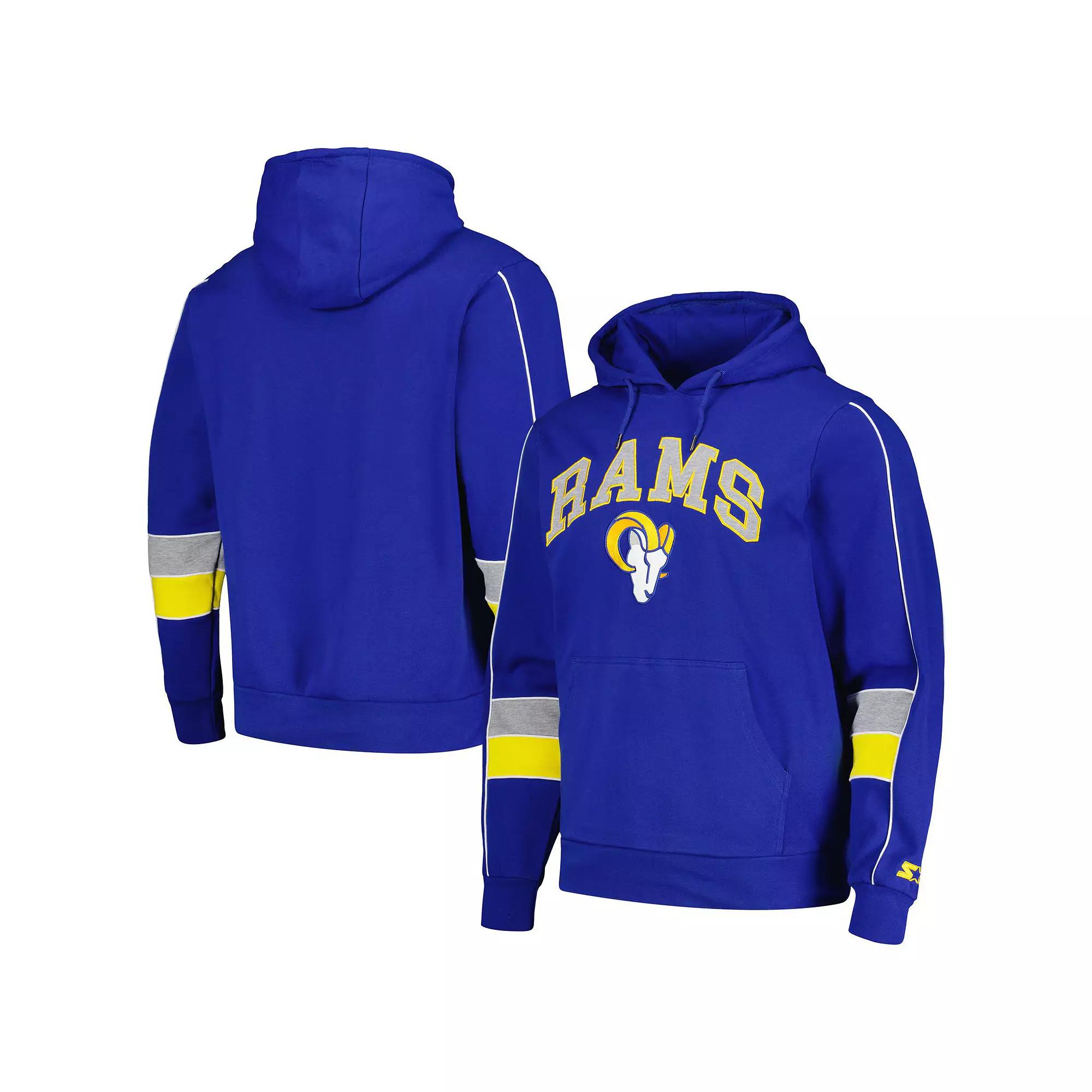 Men's Starter Royal Los Angeles Rams Captain Pullover Hoodie,  Product Image