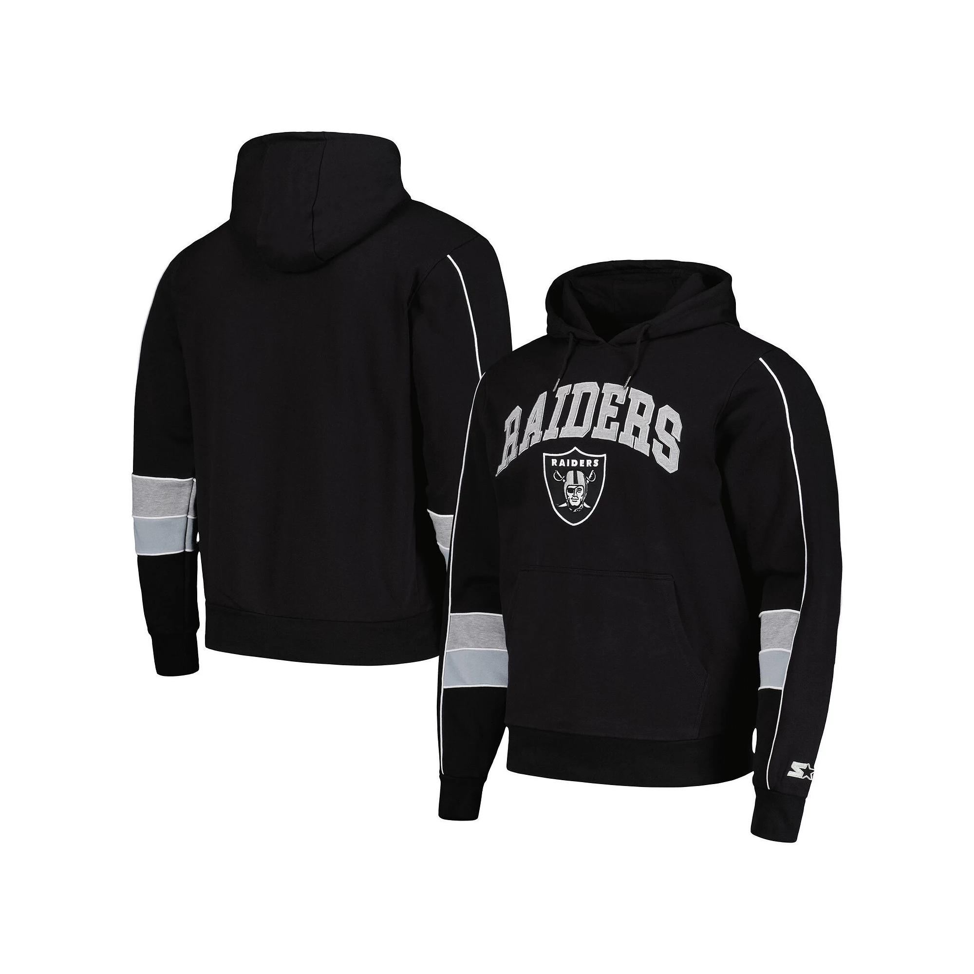 Men's Starter Navy Chicago Bears Captain Pullover Hoodie,  Product Image