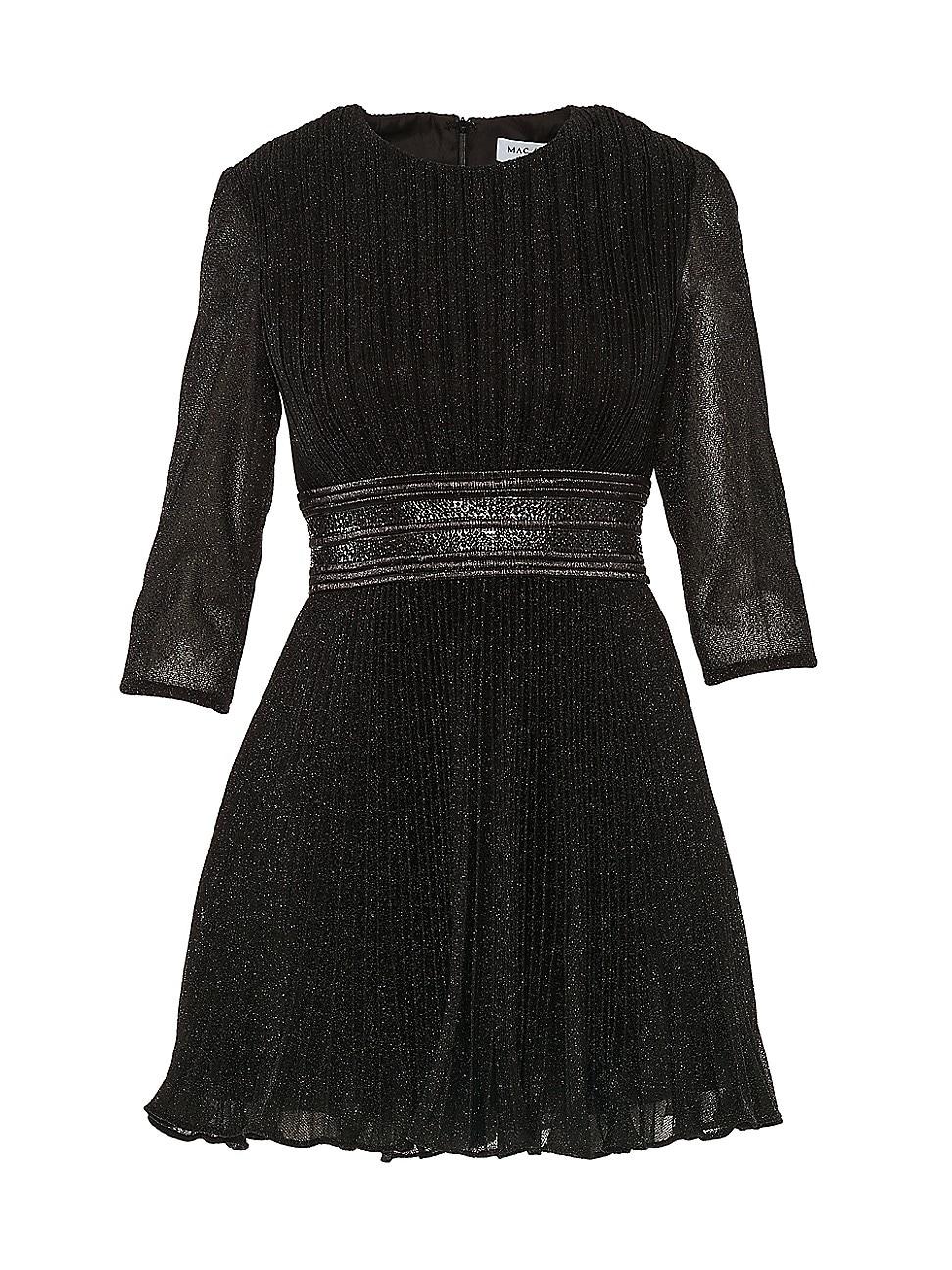 Mac Duggal 34 Sleeve Crew Neck Fit  Flare Mini Dress Product Image