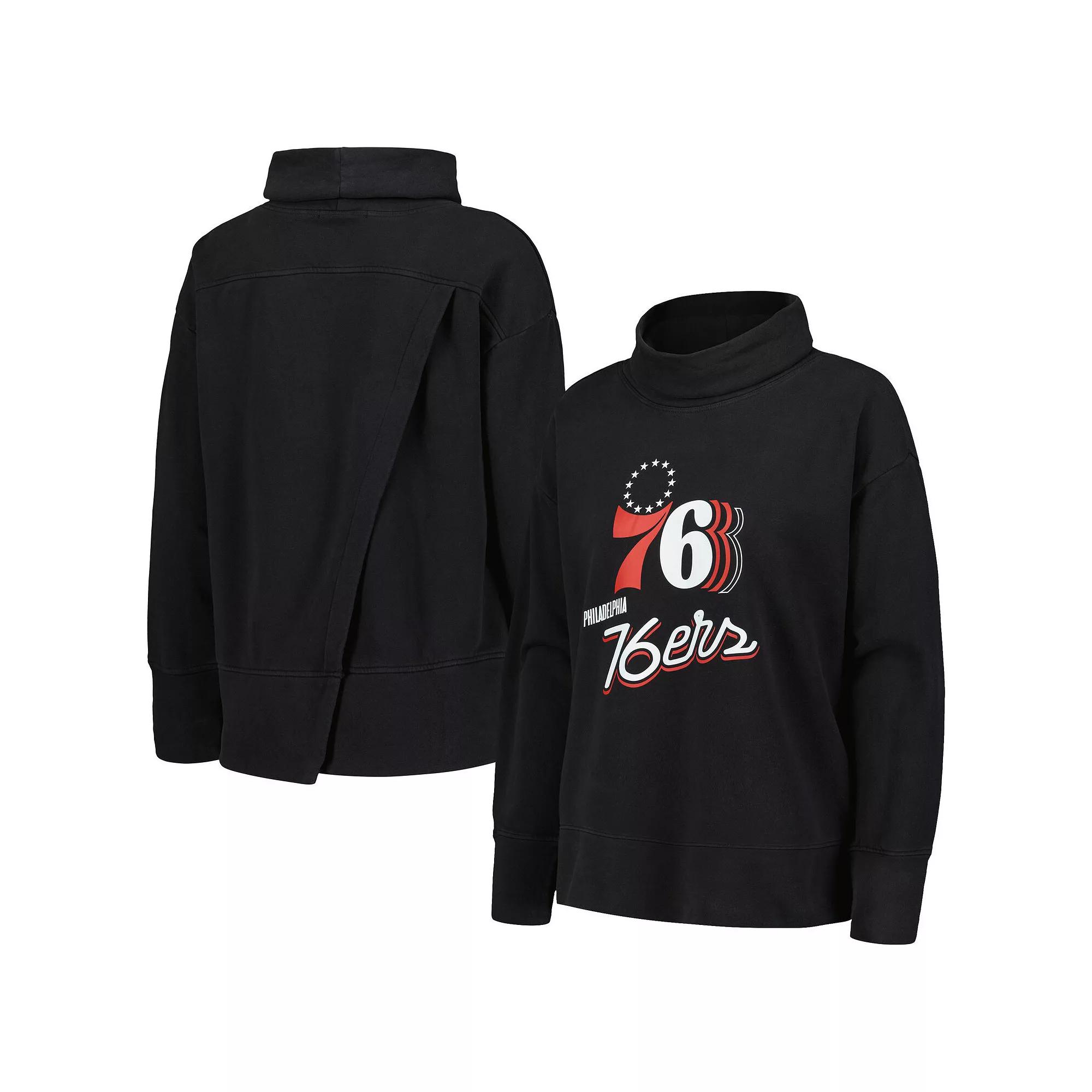 Women's Levelwear Black Philadelphia 76ers Sunset Pullover Sweatshirt, Size: Medium, 76r Black Product Image