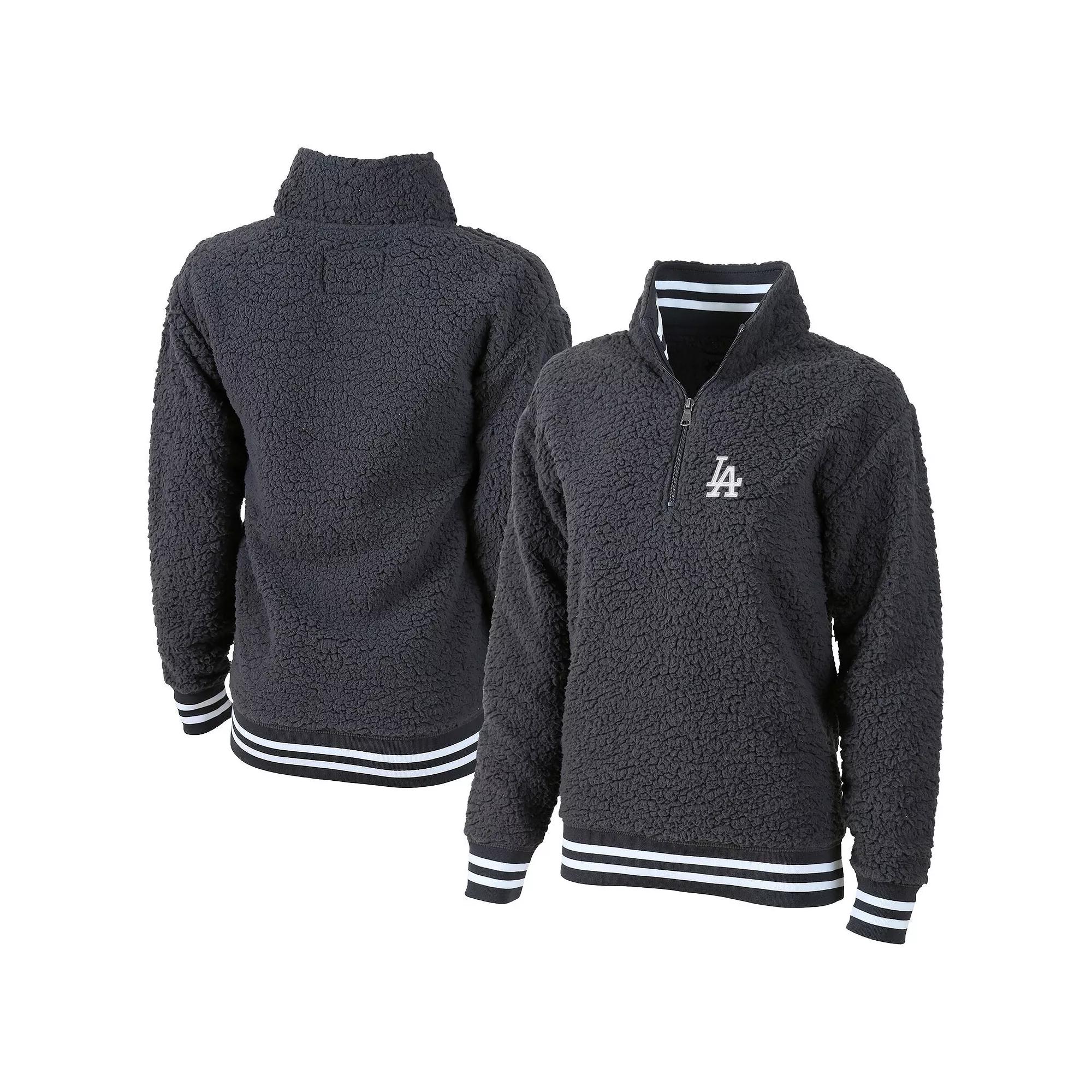 Women's G-III 4Her by Carl Banks Gray Los Angeles Dodgers Play Action Sherpa Fleece Quarter-Zip Jacket,  Product Image