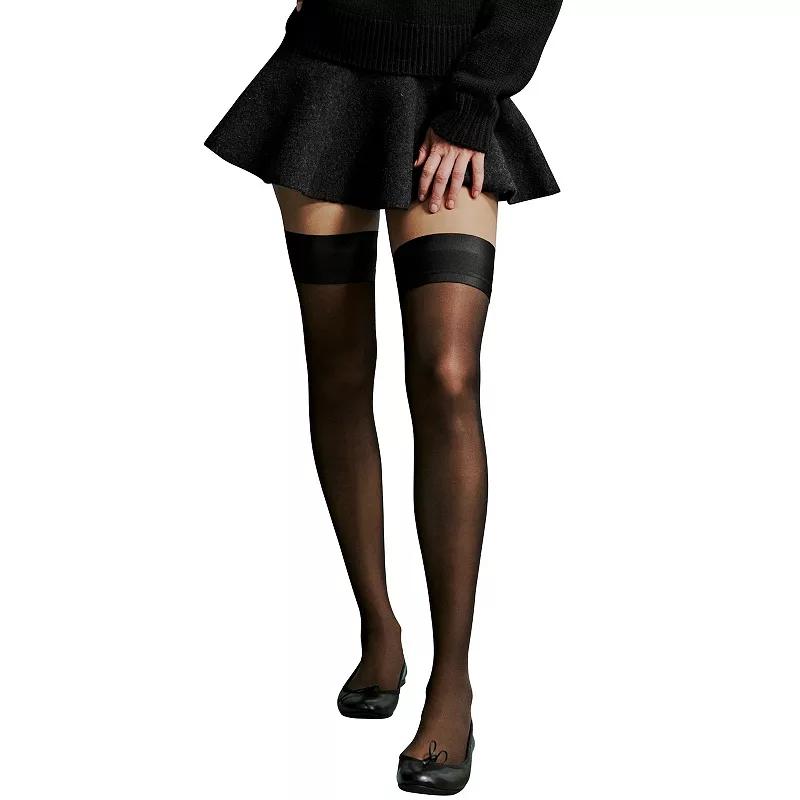 Women's L'eggs Sheer Thigh High Stockings LAS008, Size: Medium, Black Product Image