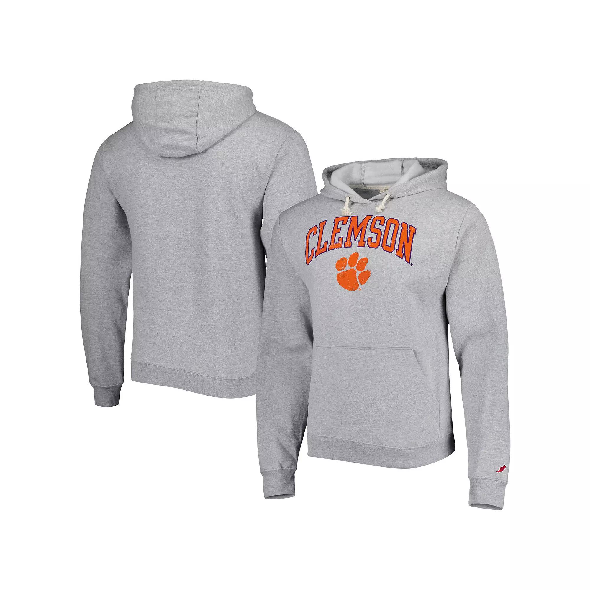 Men's League Collegiate Wear Gray Clemson Tigers Arch Essential Pullover Hoodie,  Product Image
