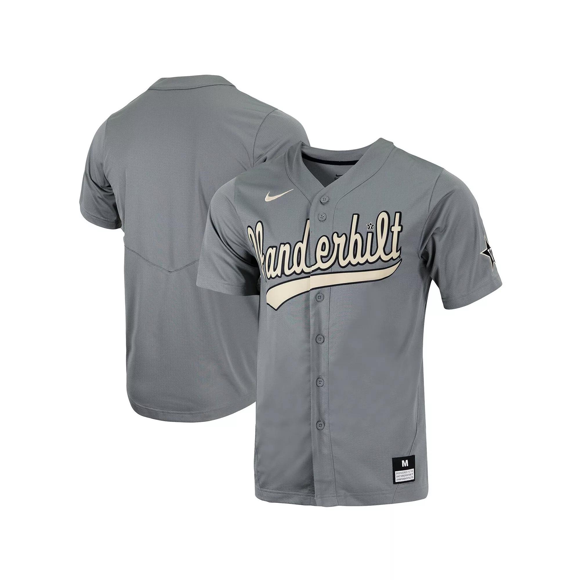 Men's Nike Charcoal Vanderbilt Commodores Replica Full-Button Baseball Jersey, Size: 3XL Product Image