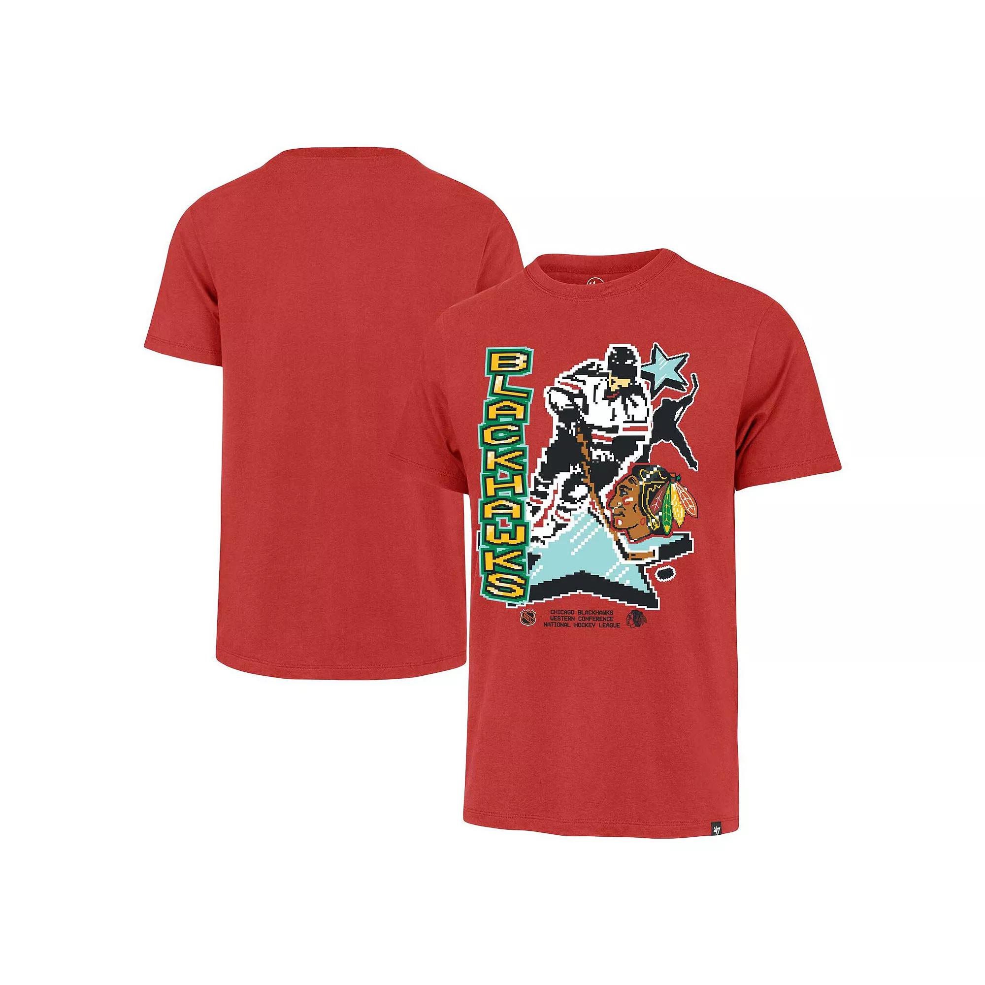 Men's '47 Red Chicago Blackhawks Lamp Lighter Franklin T-Shirt,  Product Image