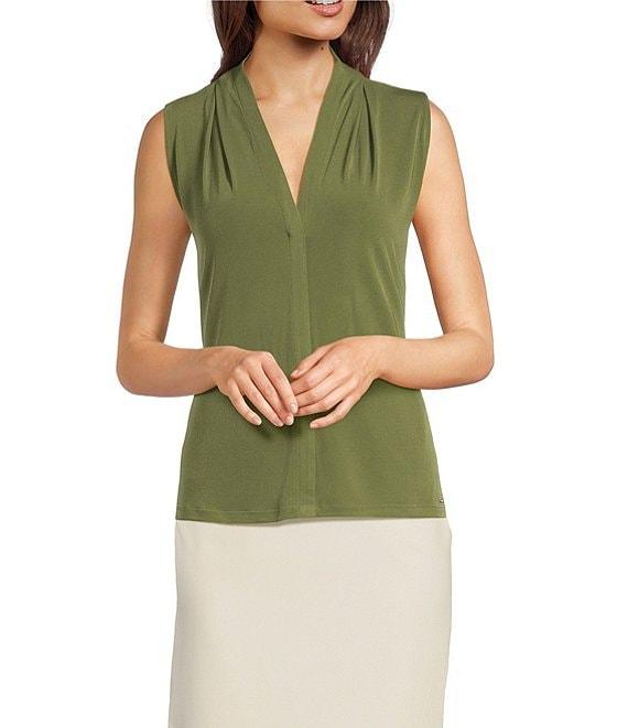 Calvin Klein Matte Jersey V-Neck Sleeveless Cami Product Image