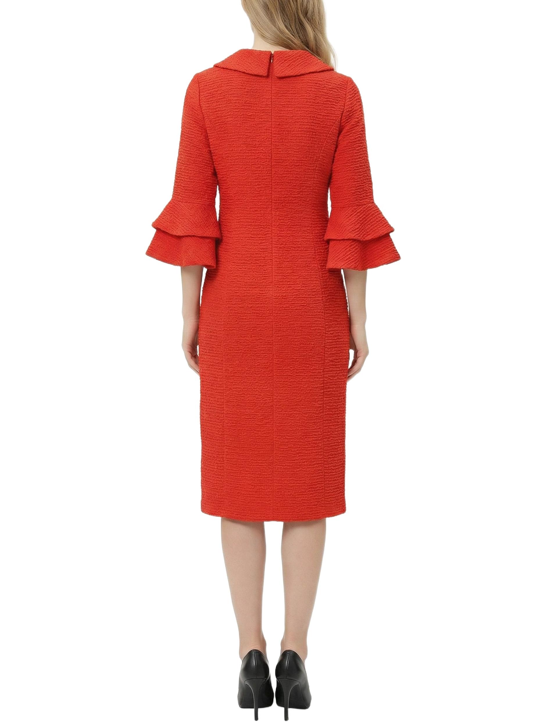 NY Collection Petite 3/4 Sleeve Shawl Collar Dress Product Image