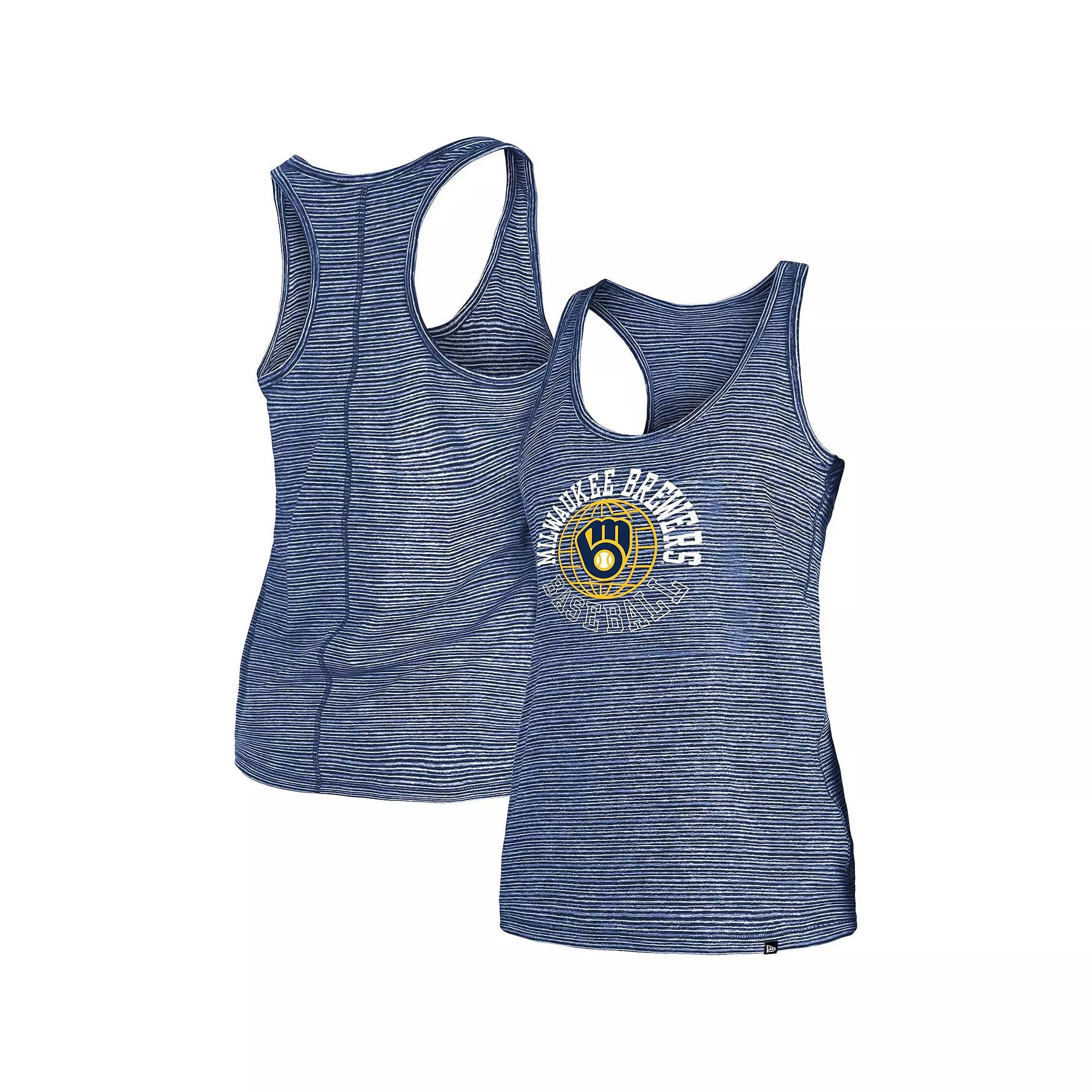 Women's New Era Navy Milwaukee Brewers Active Racerback Tank Top, Size: Medium, Blue Product Image