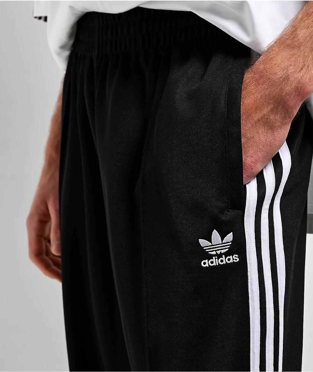 adidas Originals Adicolor Baggy Fit Firebird Black Track Pants Product Image