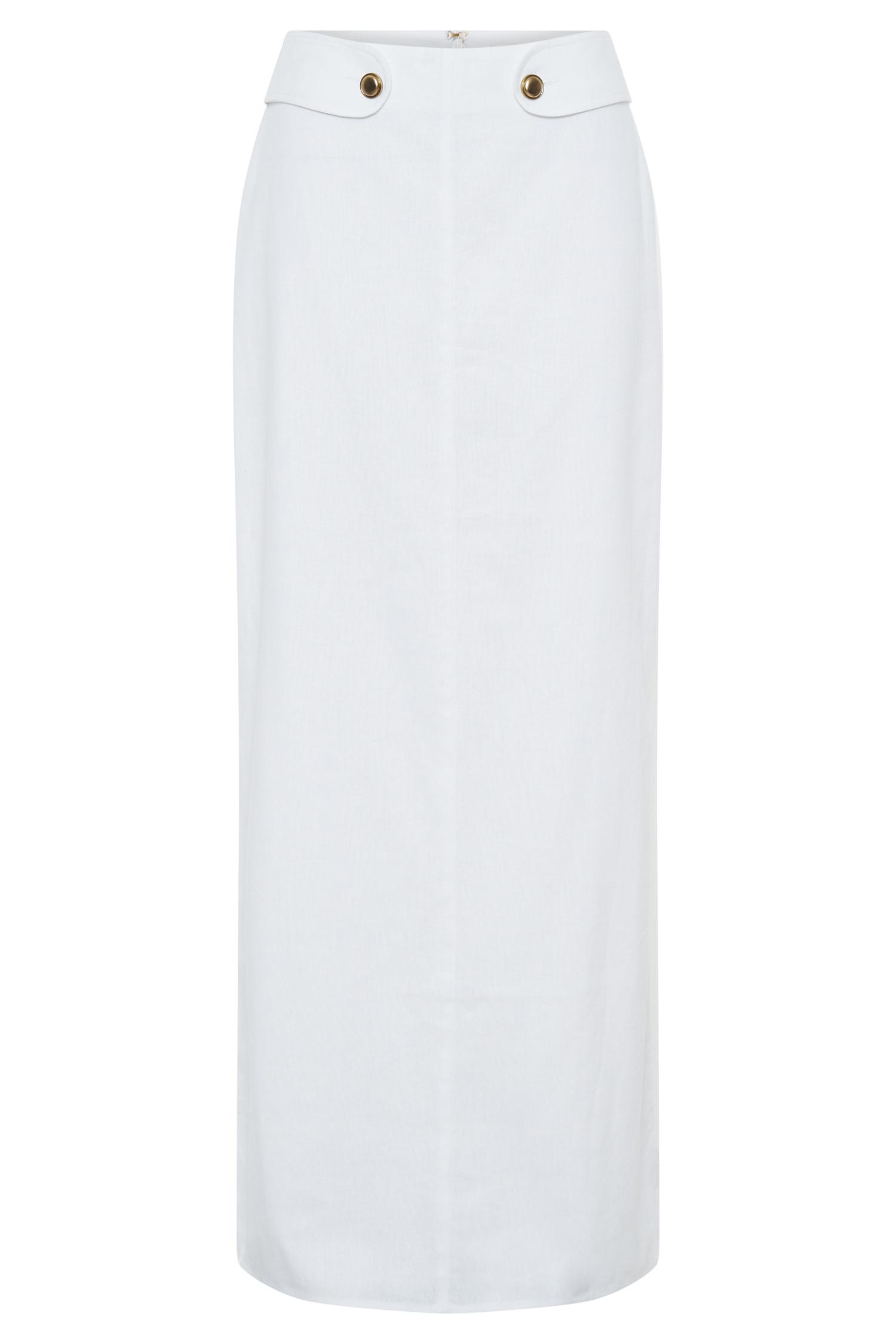Jordan Linen Maxi Skirt - White Product Image