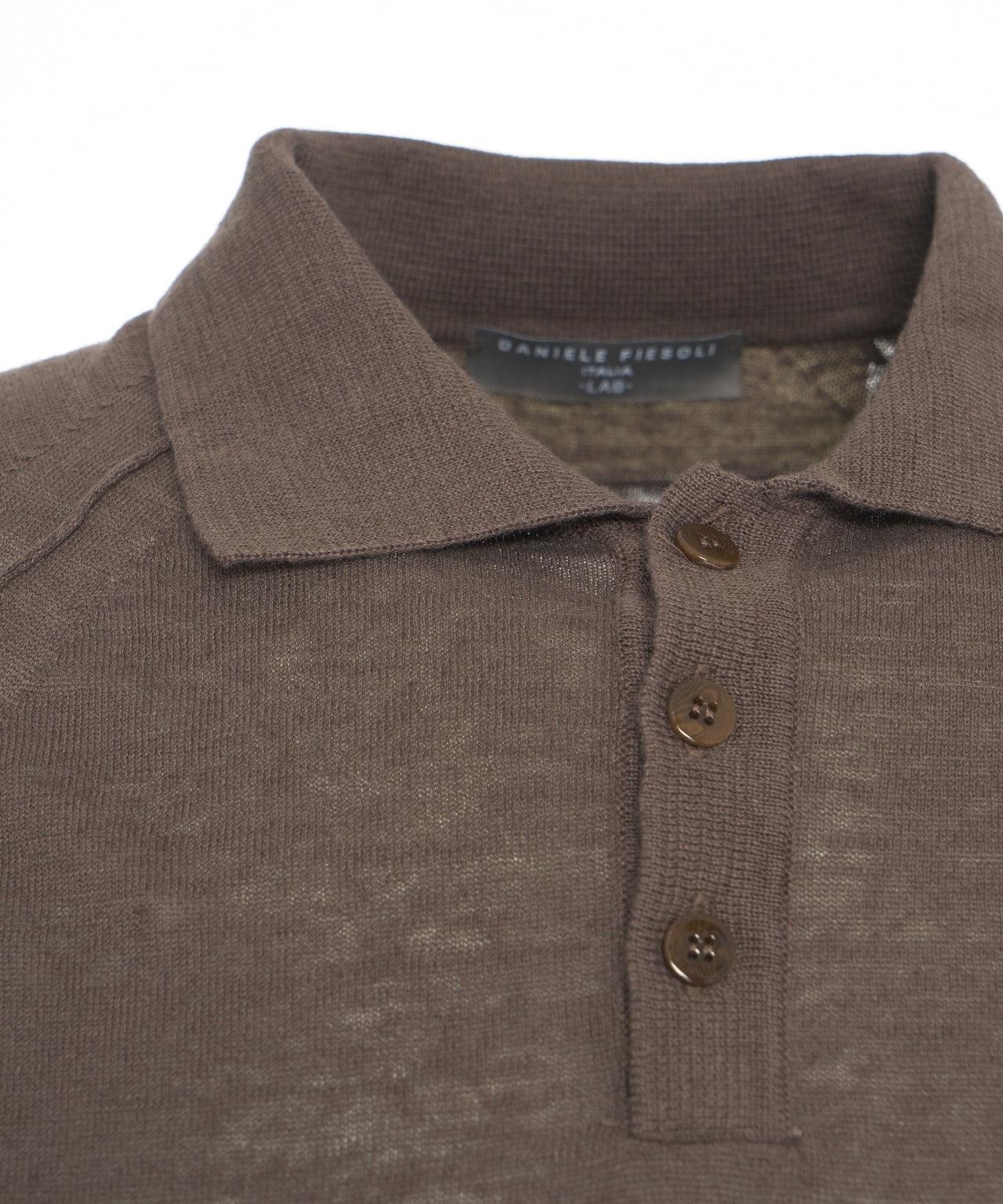 Linen blend polo shirt Product Image