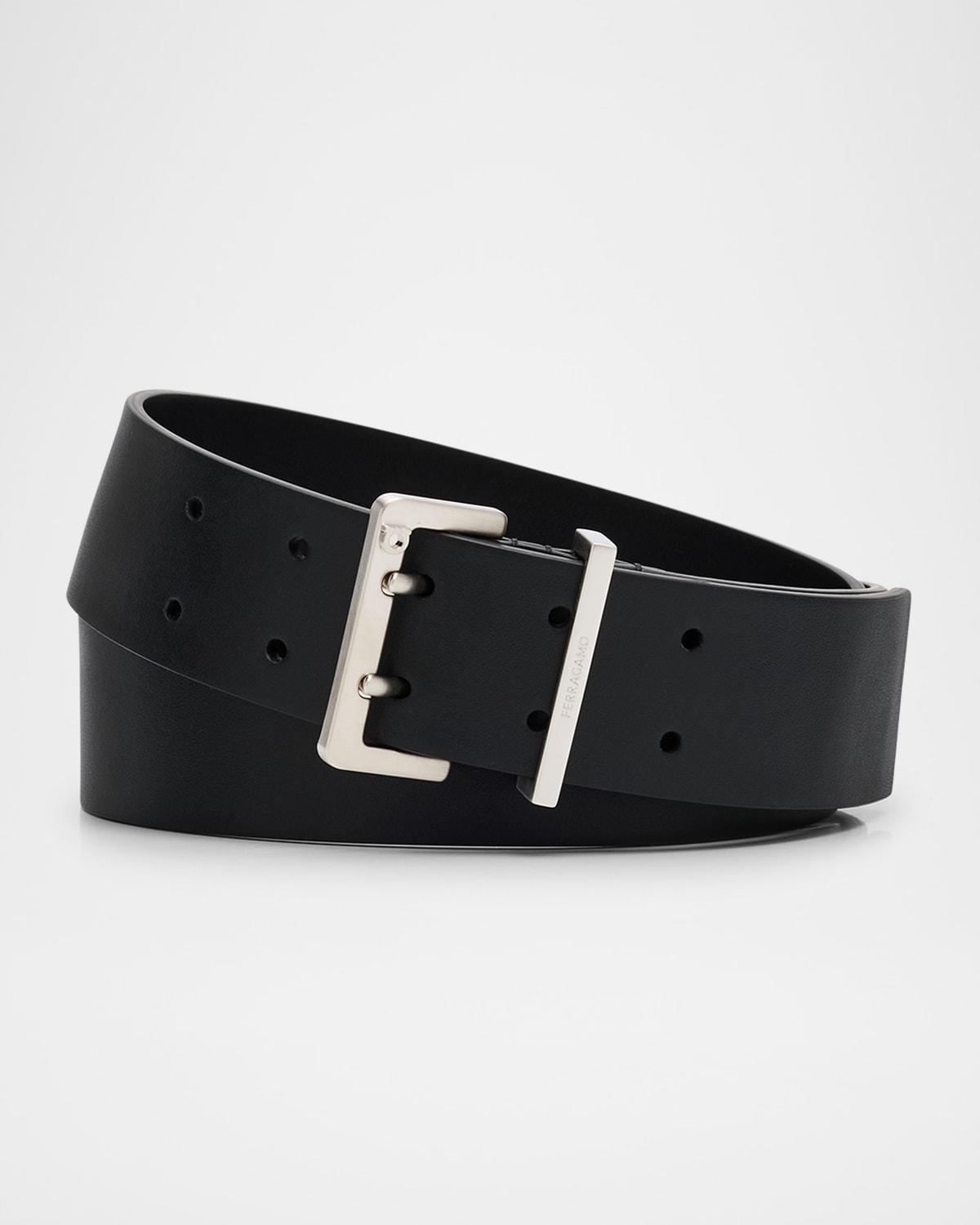 Mens Double-Prong Leather Belt Product Image