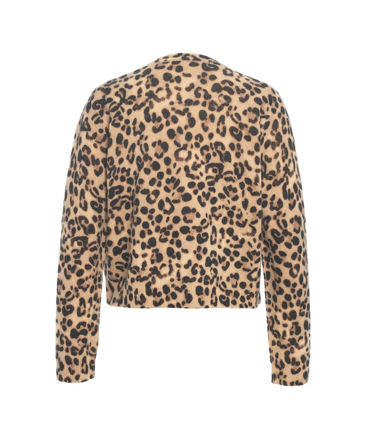 Knit Cardigan with Animal Print Product Image
