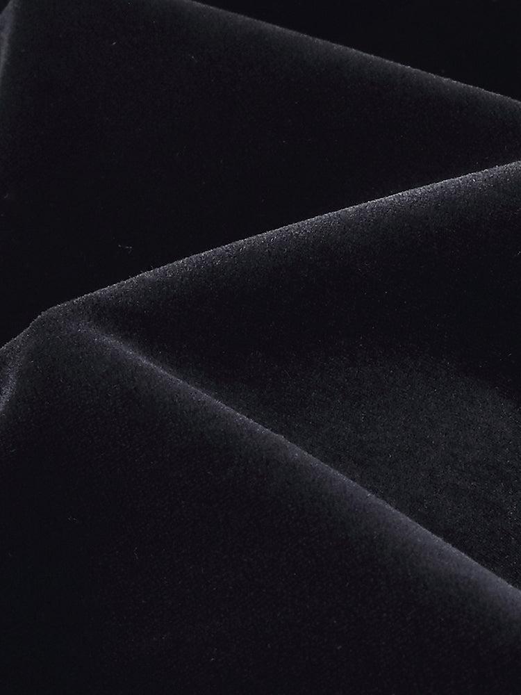 Velvet Ruffle Hem Jacket And Pants Two-Piece Set Product Image