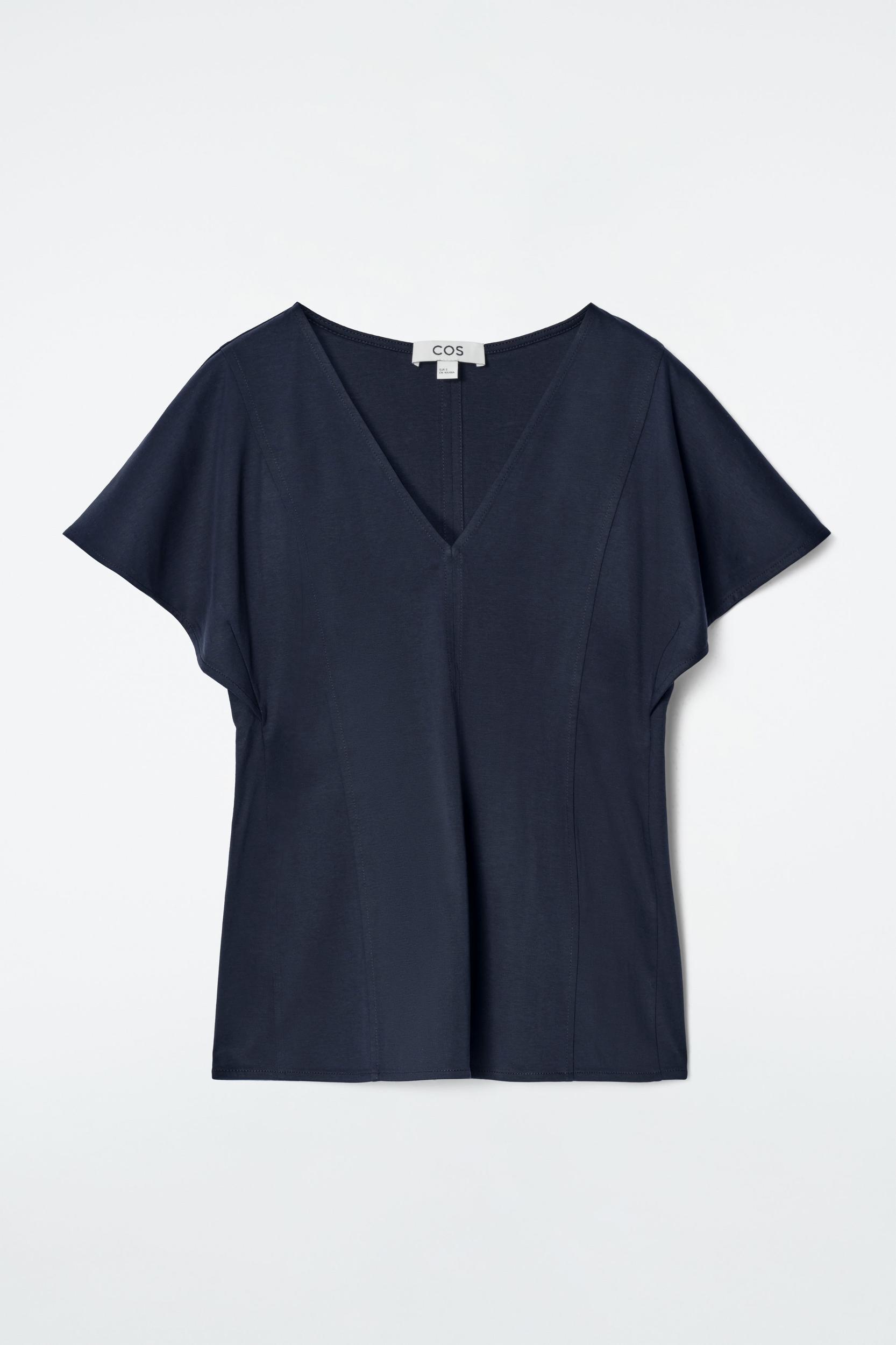 PETAL-SLEEVE COTTON TOP Product Image
