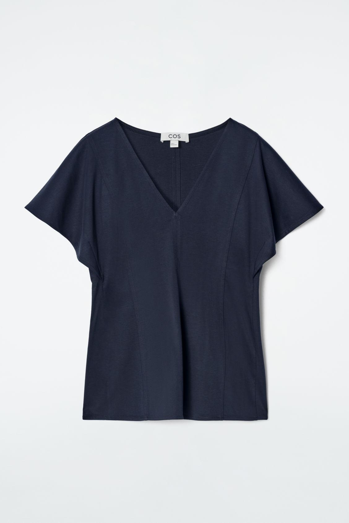 PETAL-SLEEVE COTTON TOP Product Image