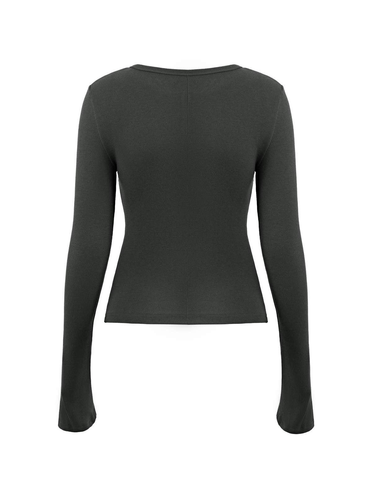 Button Down Long Sleeve Knit Top Product Image