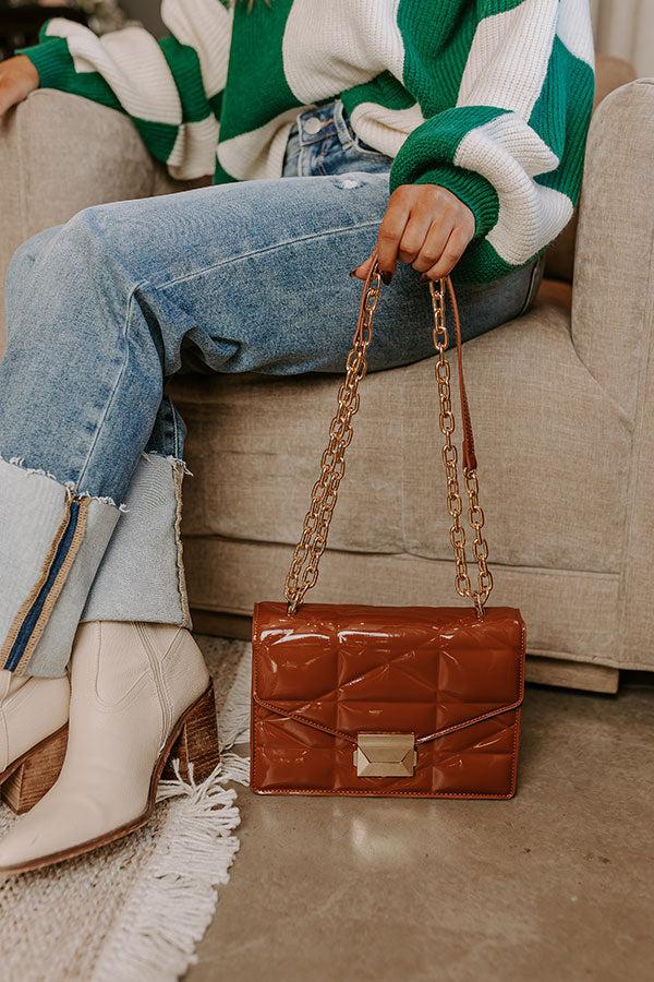 First Class Moment Patent Purse in Camel Product Image