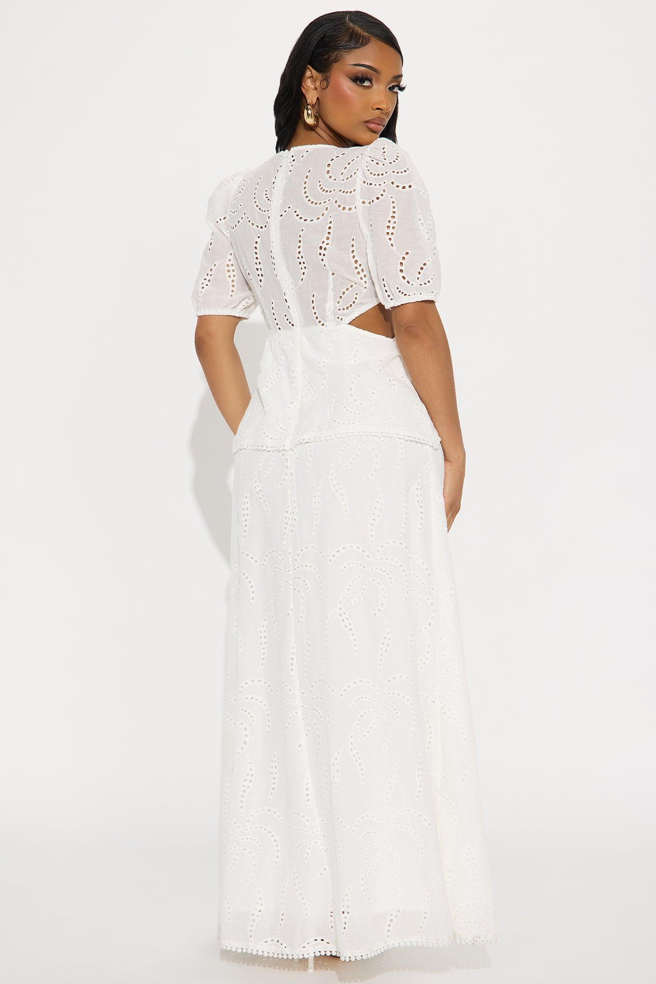 Hallie Eyelet Maxi Dress - White Female Product Image