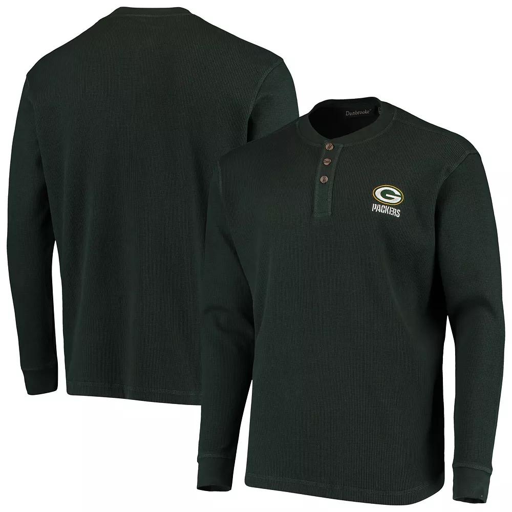 Men's Dunbrooke Green Green Bay Packers Logo Maverick Thermal Henley Long Sleeve T-Shirt, Size: 3XL Product Image