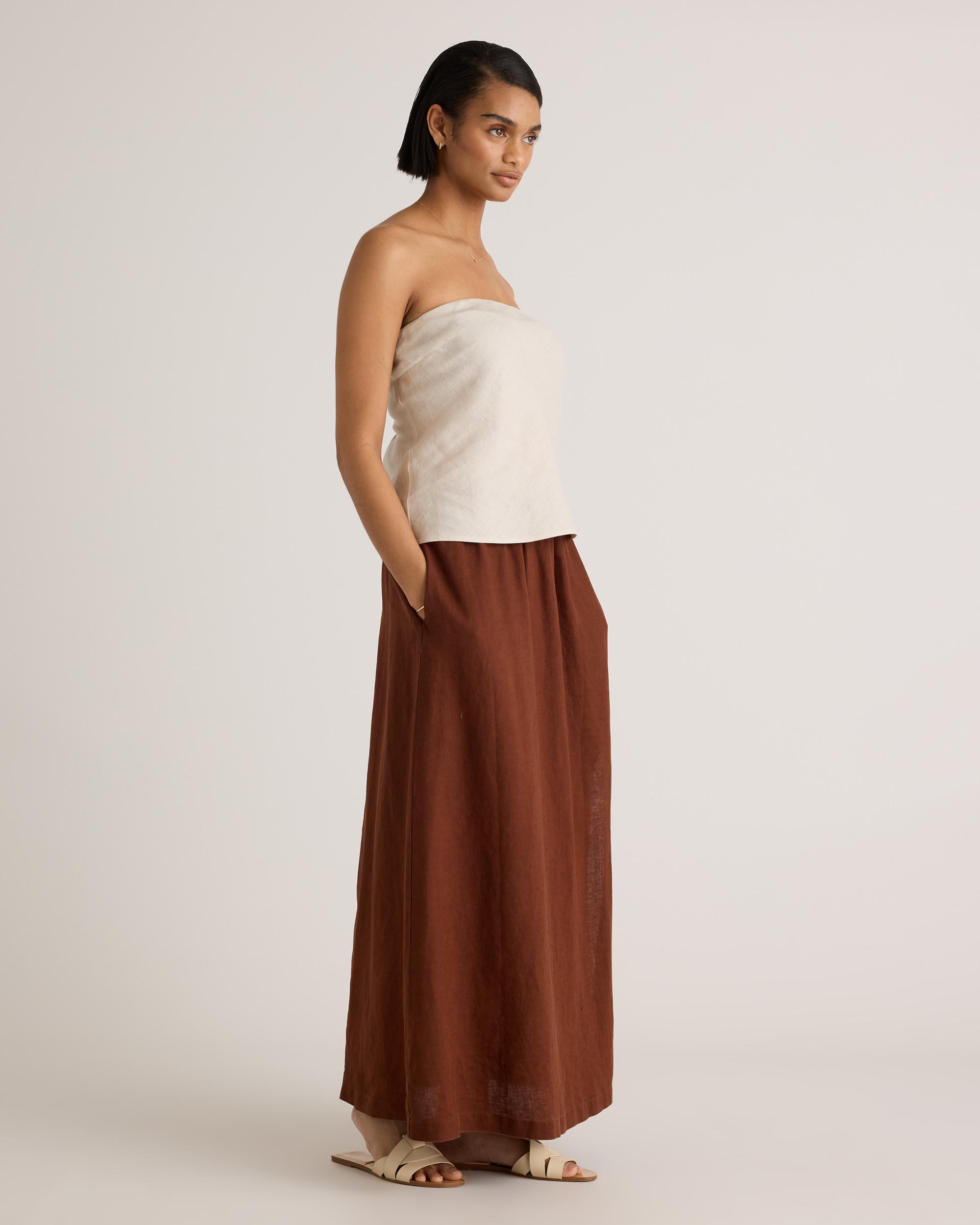 Quince | Women's 100% European Linen Strapless Top Size XL Product Image