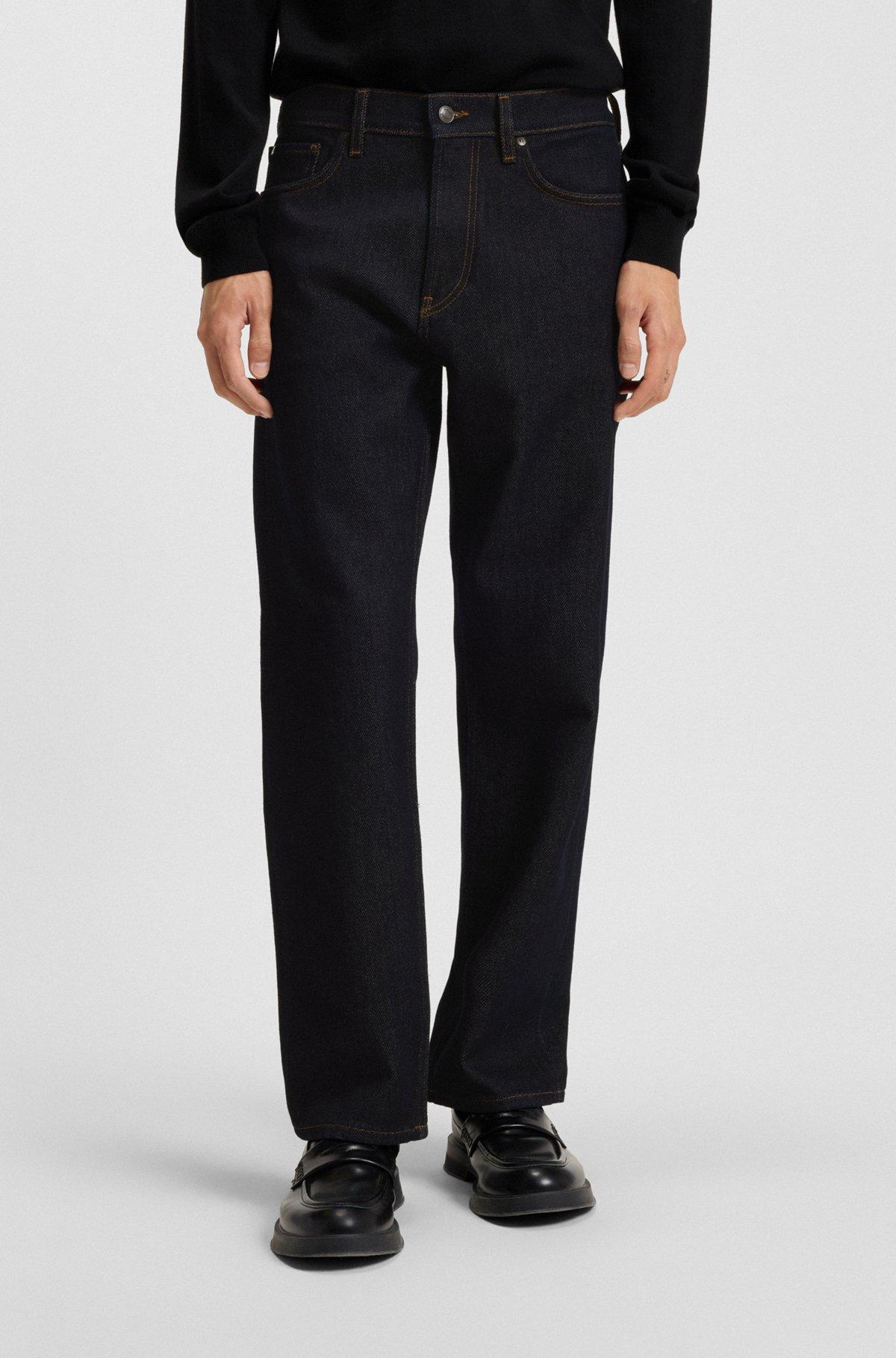 Regular-fit jeans in faded dark-blue denim Product Image