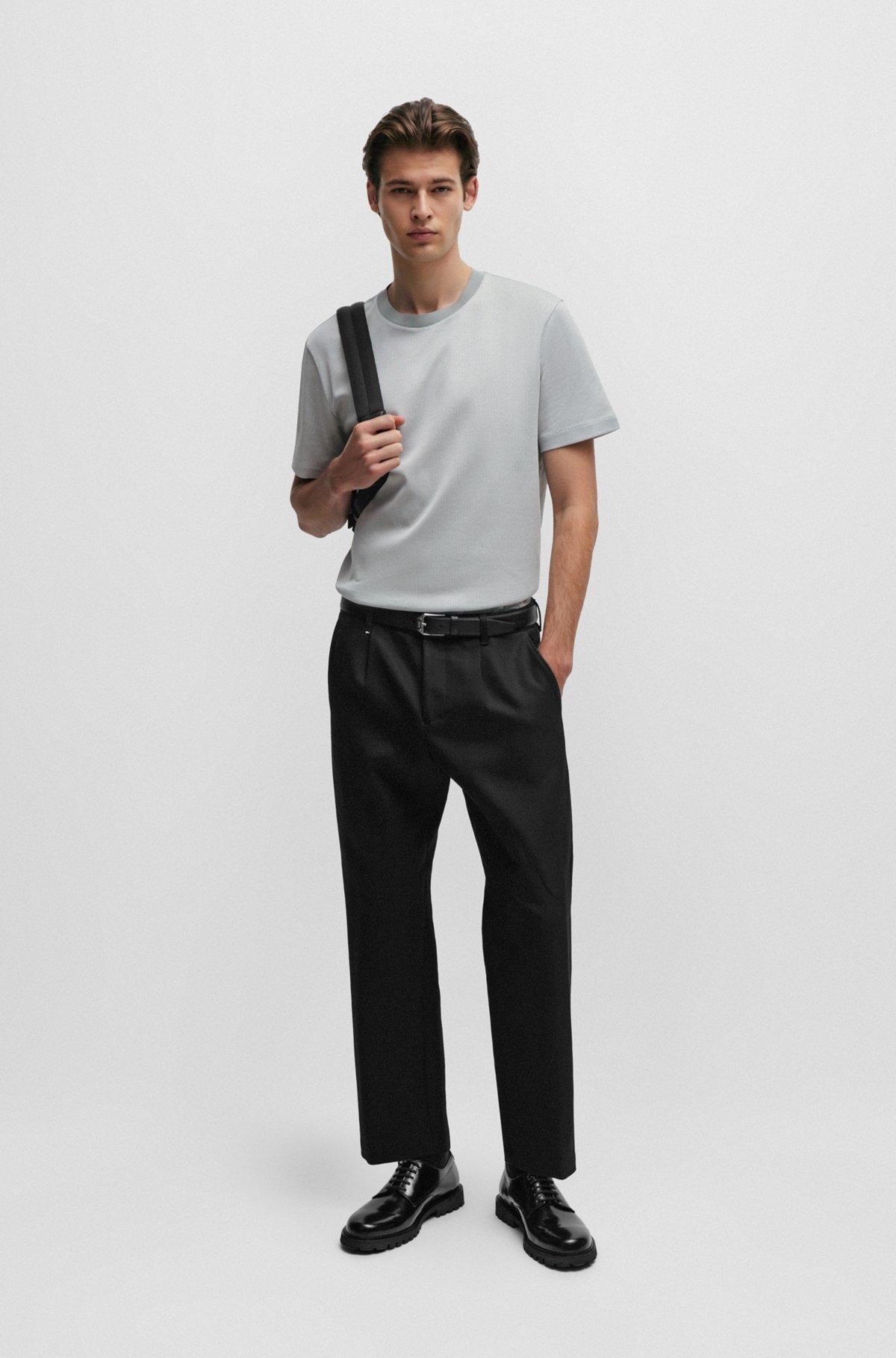 Structured-cotton T-shirt with mercerized finish Product Image