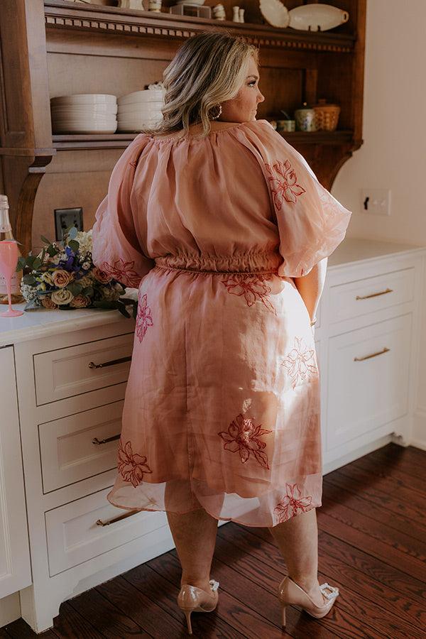 Style A La Mode Embroidered Organza Midi Dress Curves Product Image