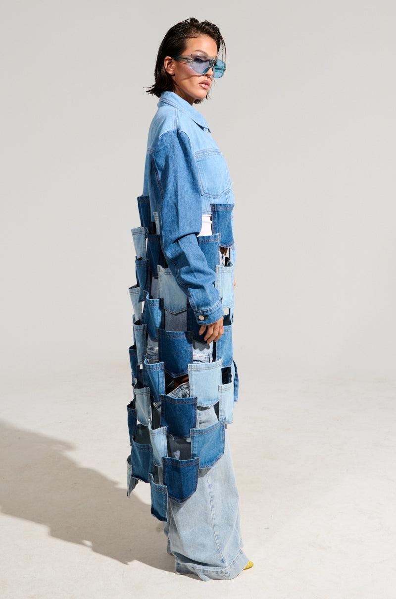 BRAXTON DENIM POCKET TRENCH Product Image