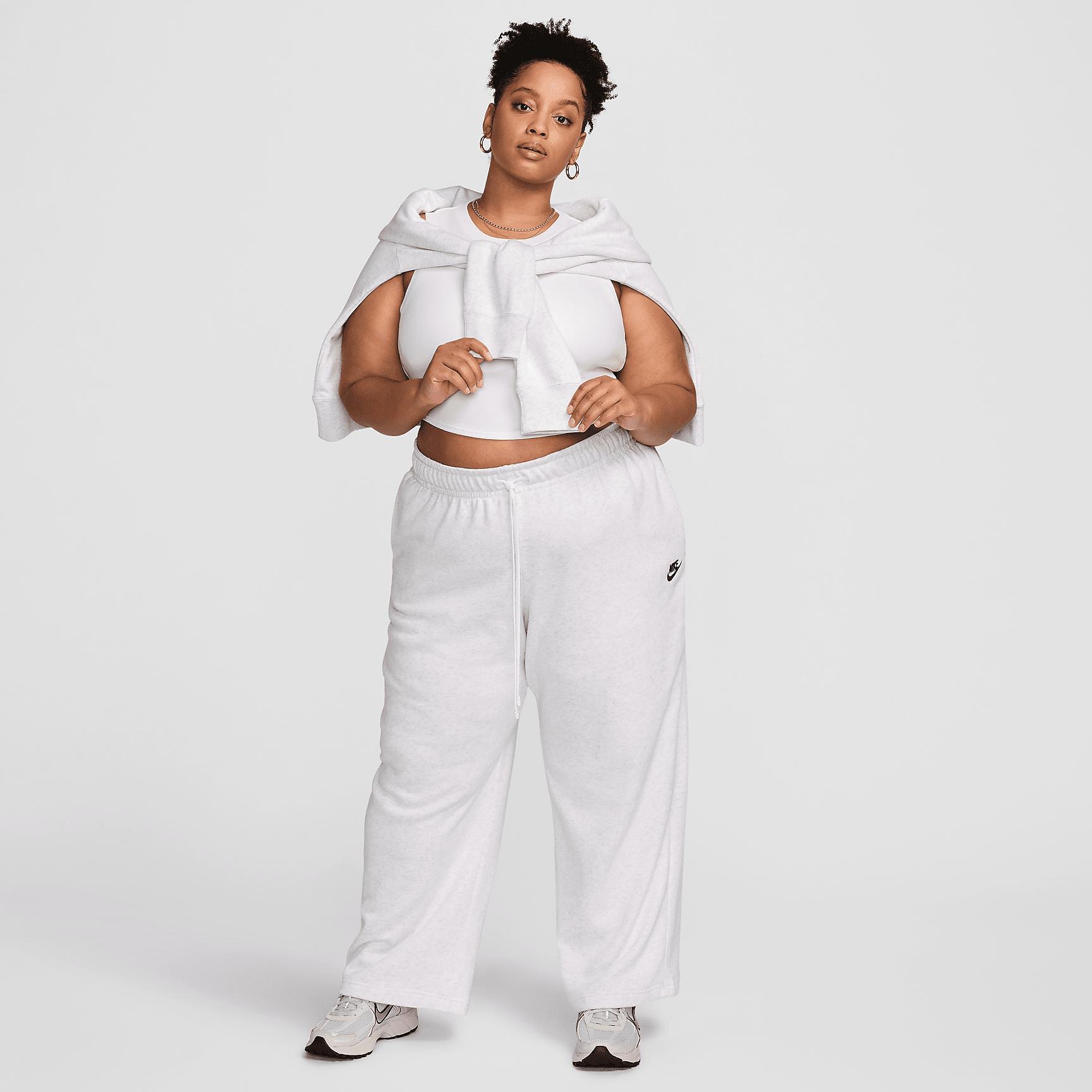 Womens Nike Sportswear Club Fleece Mid-Rise Wide-Leg Sweatpants (Plus Size) | FB7262-051 Product Image