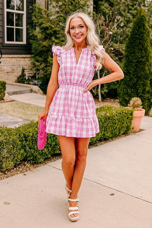 Parkside Picnic Gingham Romper in Pink Product Image