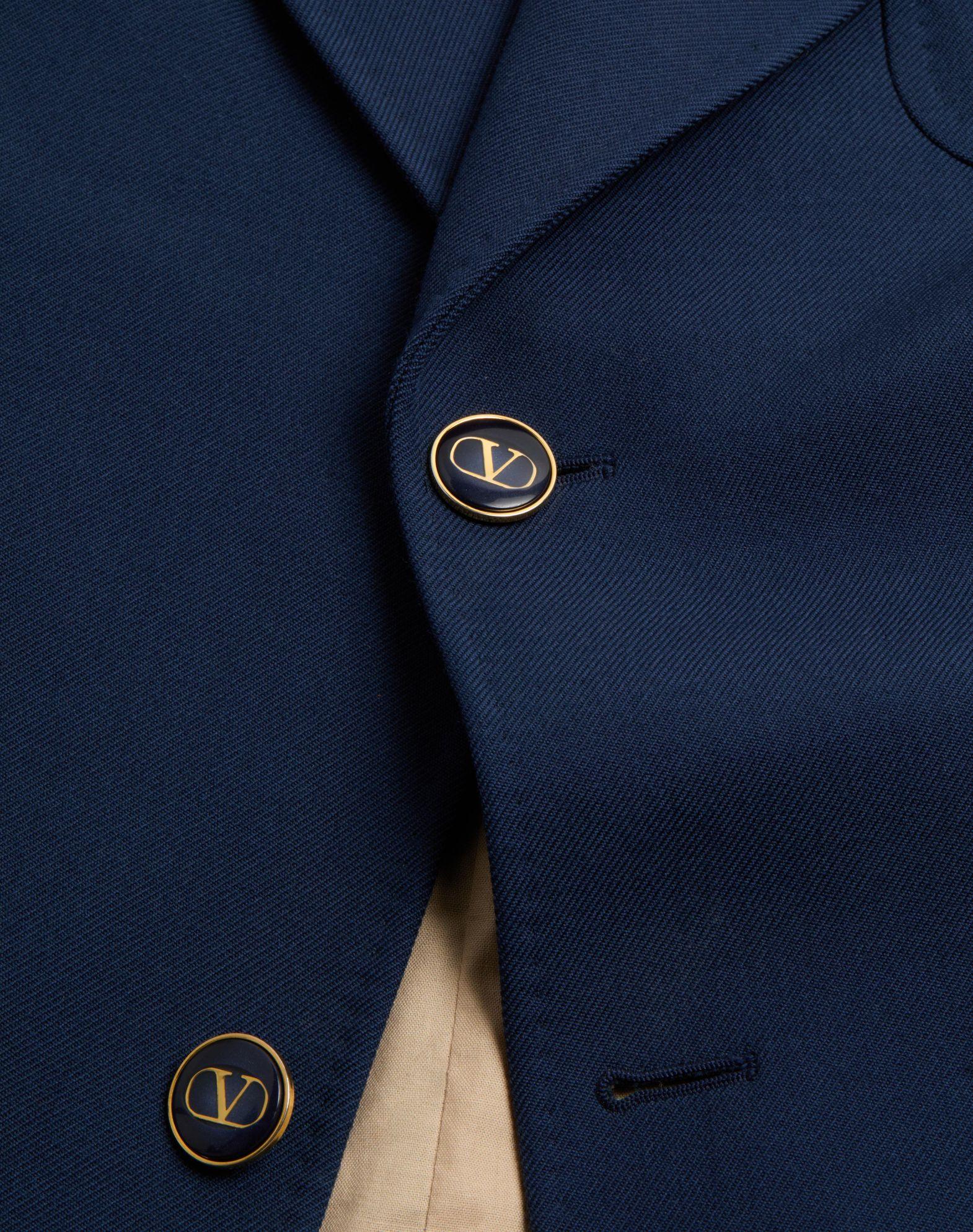 Single-Breasted Wool Gabardine Jacket Product Image