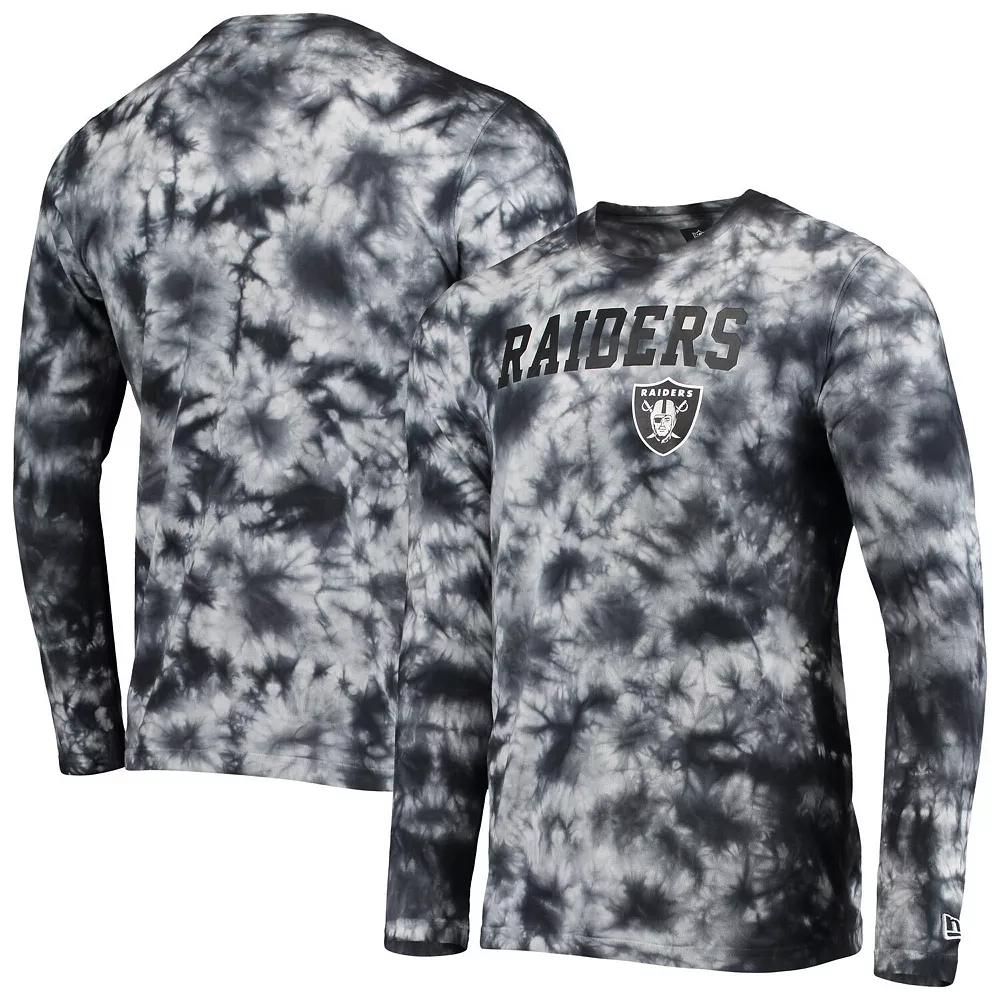 Men's New Era Black Las Vegas Raiders Tie-Dye Long Sleeve T-Shirt, Size: Large, Lvr Black Product Image