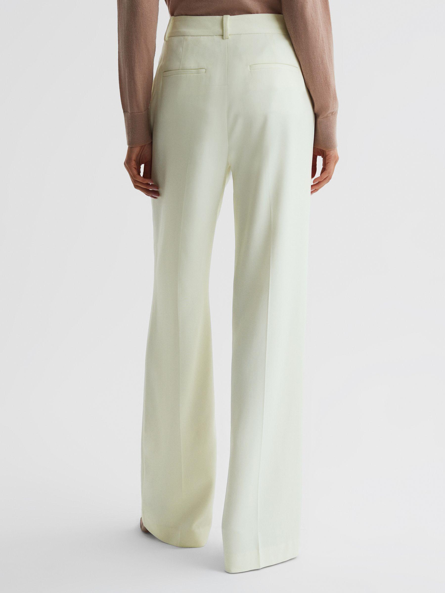 Mid Rise Wide Leg Trousers in Pale Yellow Product Image