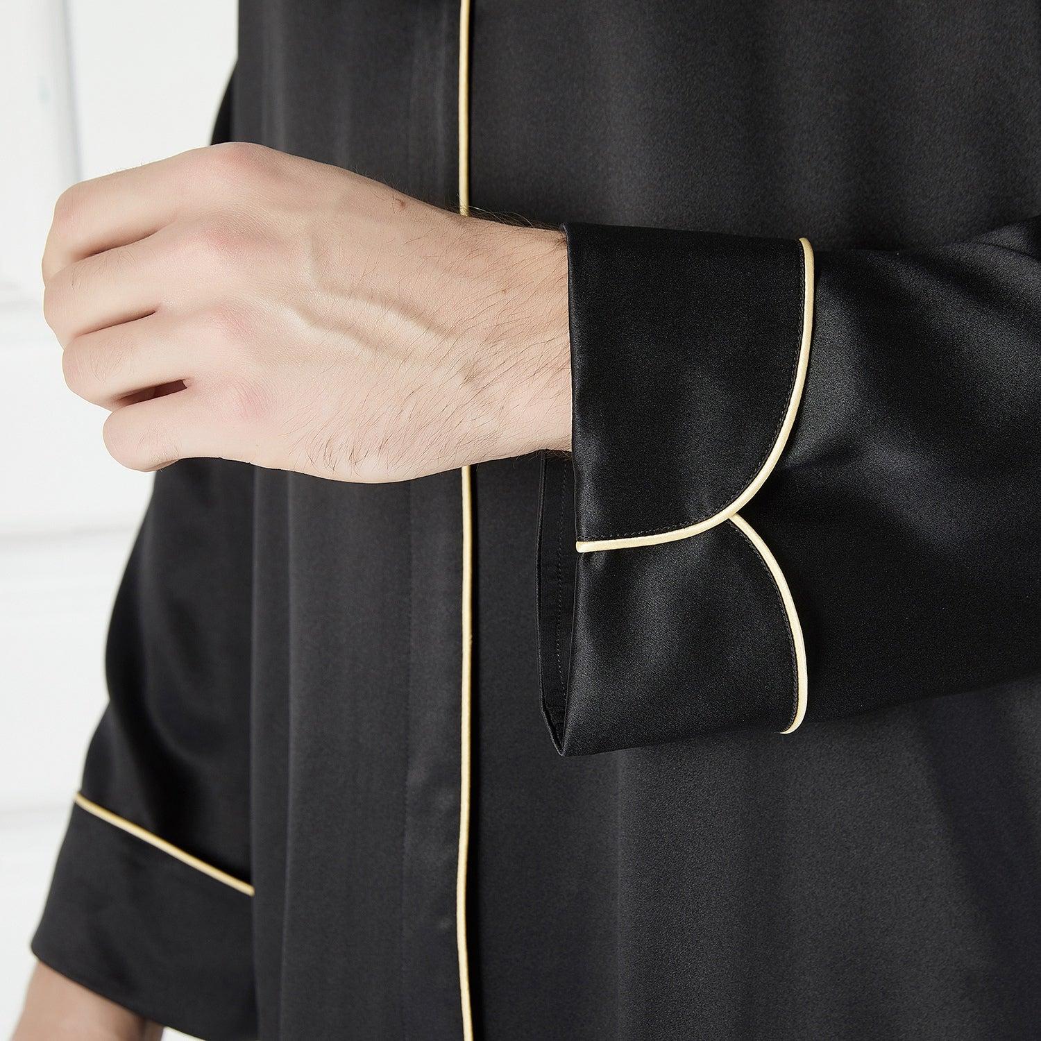 Daffodils Pure Silk Long Sleeve Pajama Set for Men Product Image