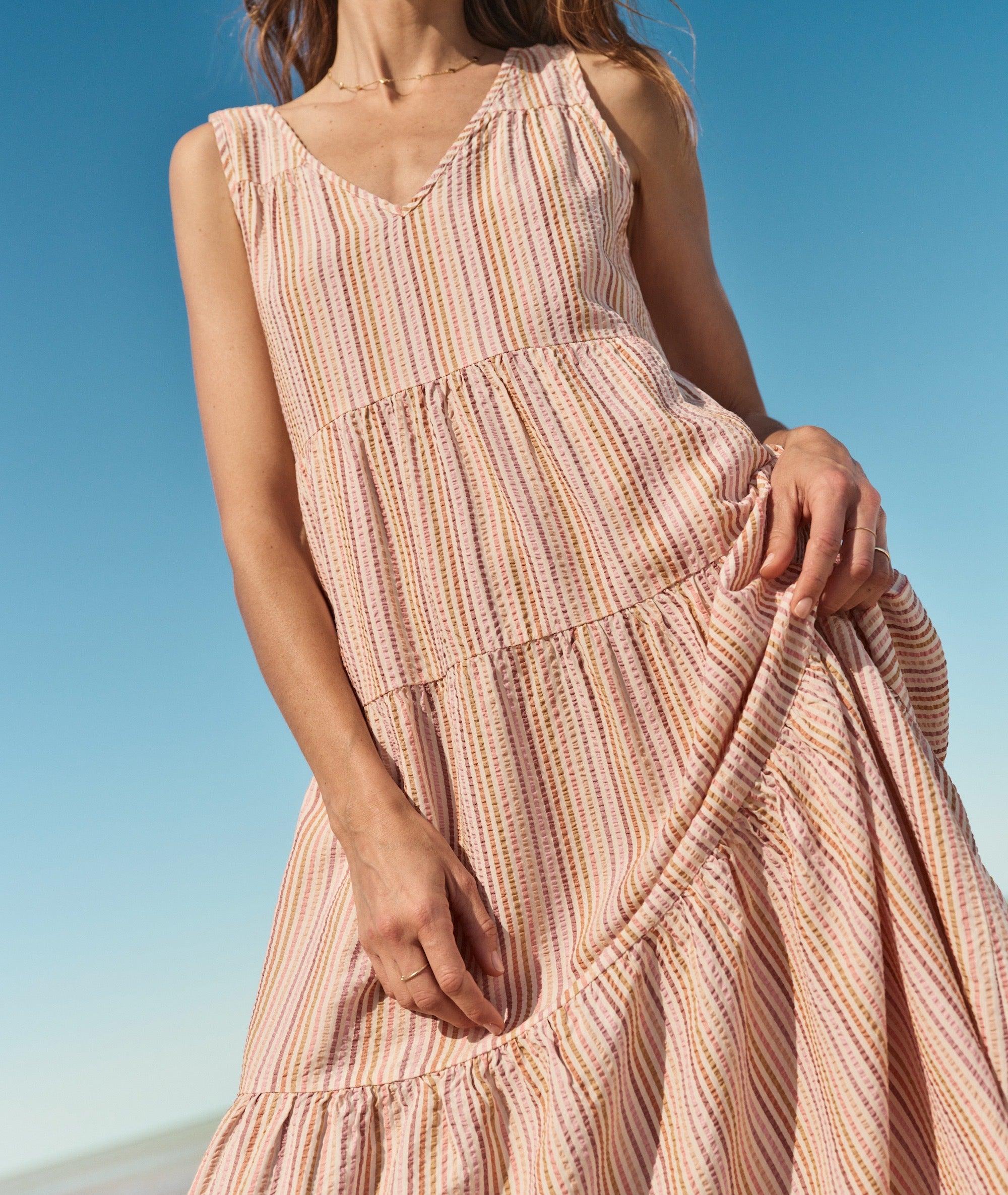 Corinne Seersucker Maxi Dress Product Image