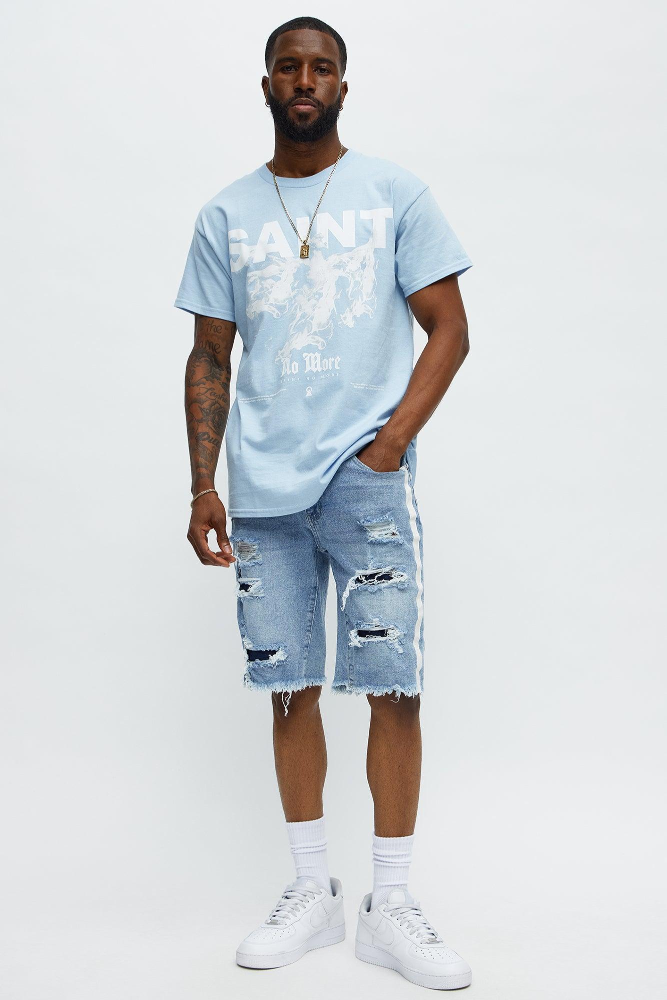 Forever Saint No More Short Sleeve Tee - Light Blue Male Product Image
