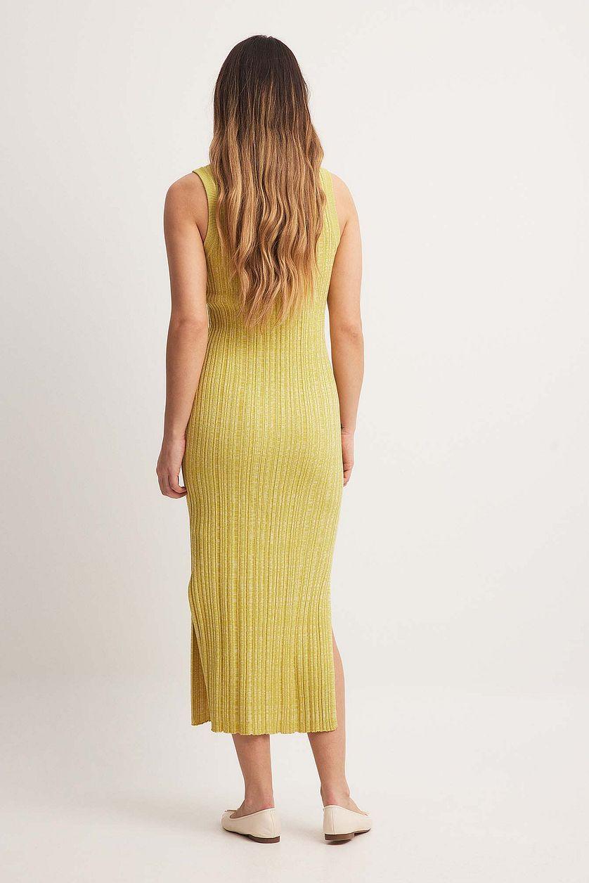 Knitted Ribbed Sleeveless Midi Dress Product Image