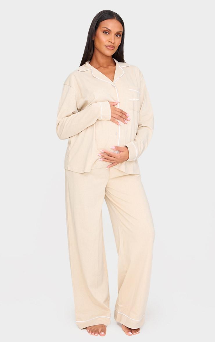Maternity Sand Mama Long Sleeve Pj Top Product Image