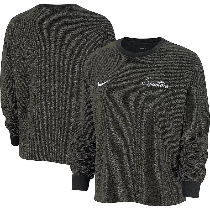 Women's Nike Black Georgia Bulldogs Yoga Script Pullover Sweatshirt,  Product Image