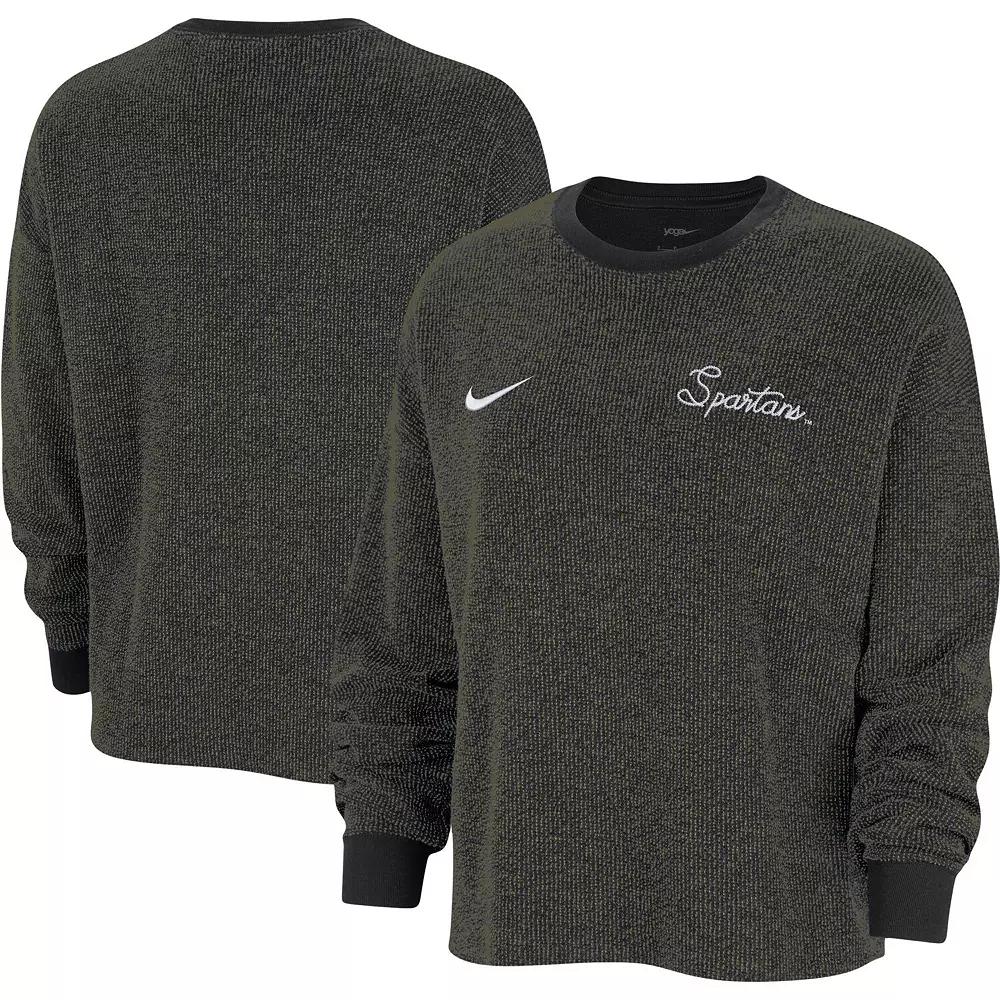 Women's Nike Black Georgia Bulldogs Yoga Script Pullover Sweatshirt,  Product Image