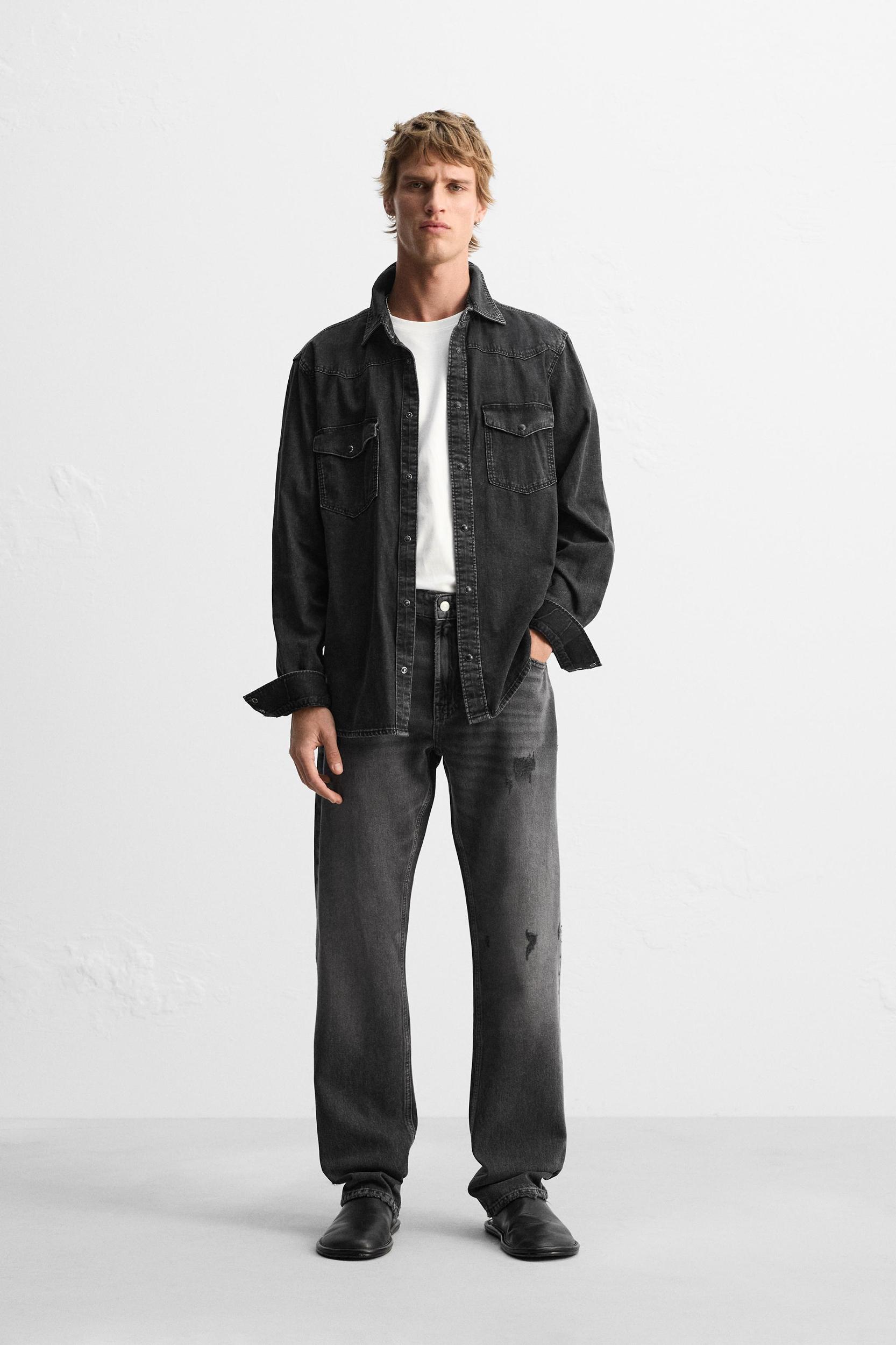 RIPPED STRAIGHT FIT JEANS Product Image