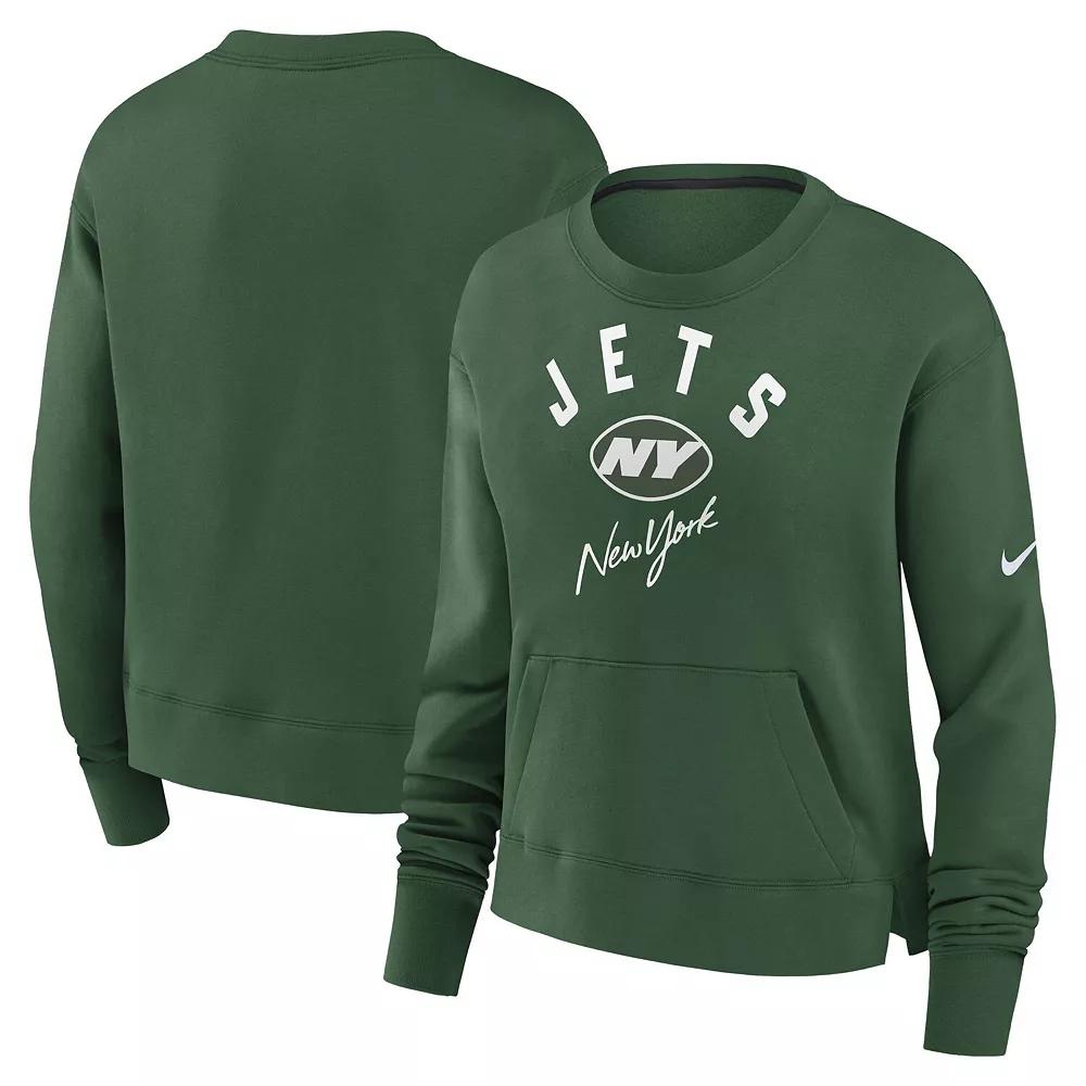 Women's Nike Green New York Jets High Hip Fleece Pullover Sweatshirt, Size: Large Product Image