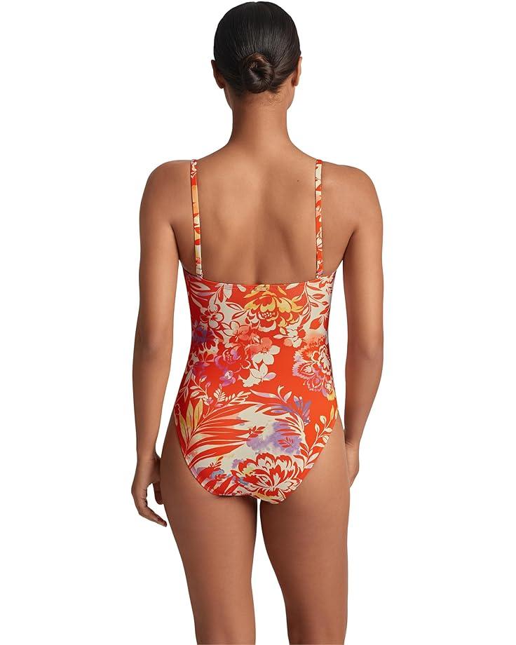 Beach Club Solid Macrame Ring High Neck One-Piece Product Image