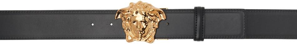 VERSACE La Medusa Leather Belt Man Belt Black Size 39.5 Calfskin Product Image