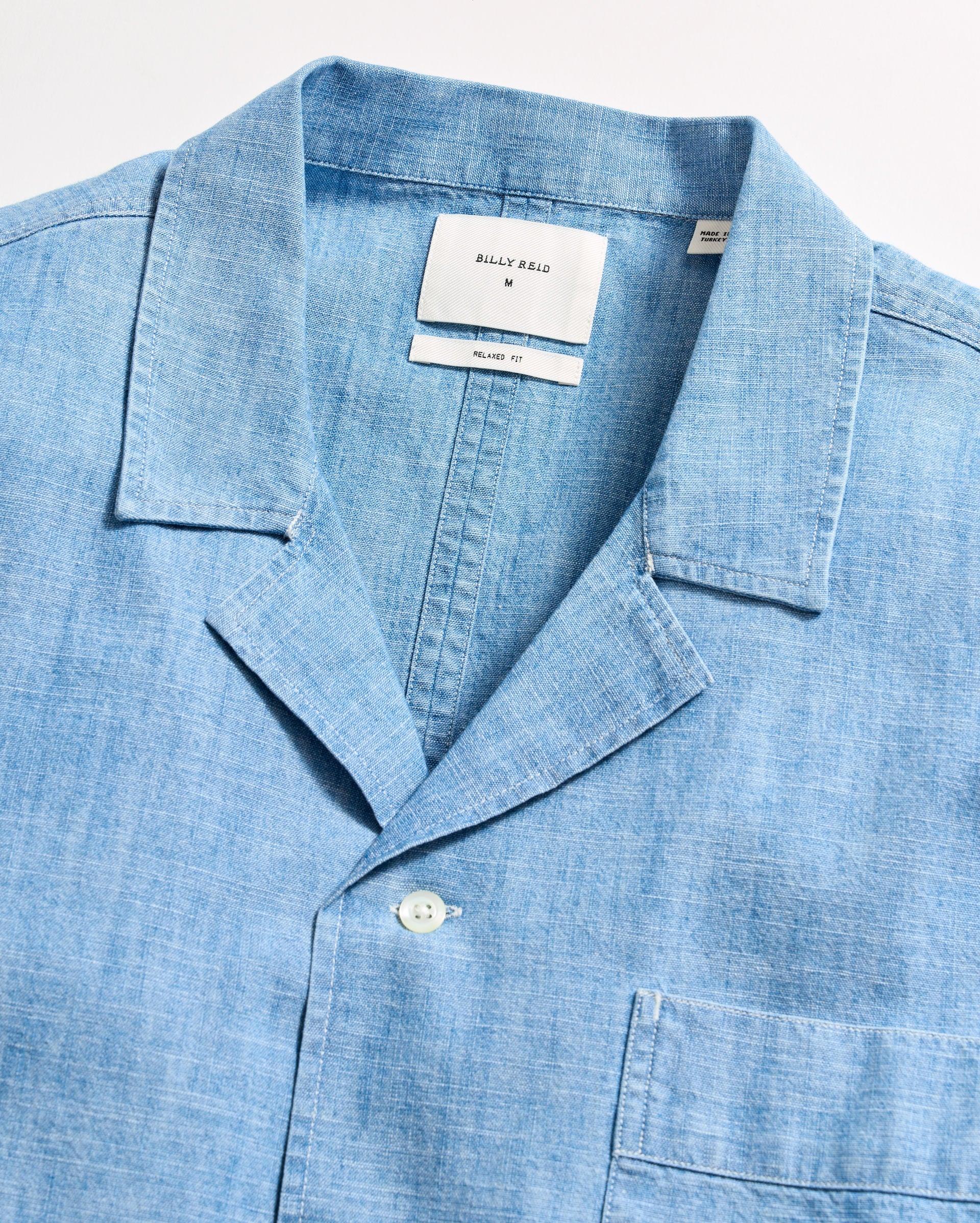 Short Sleeve Chambray Camp Shirt -  Product Image