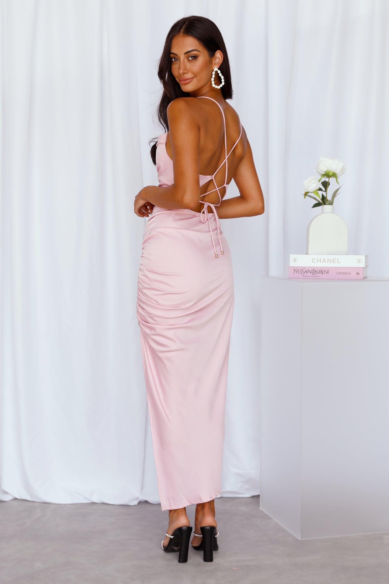 Midnight Meetup Midi Dress Pink Product Image